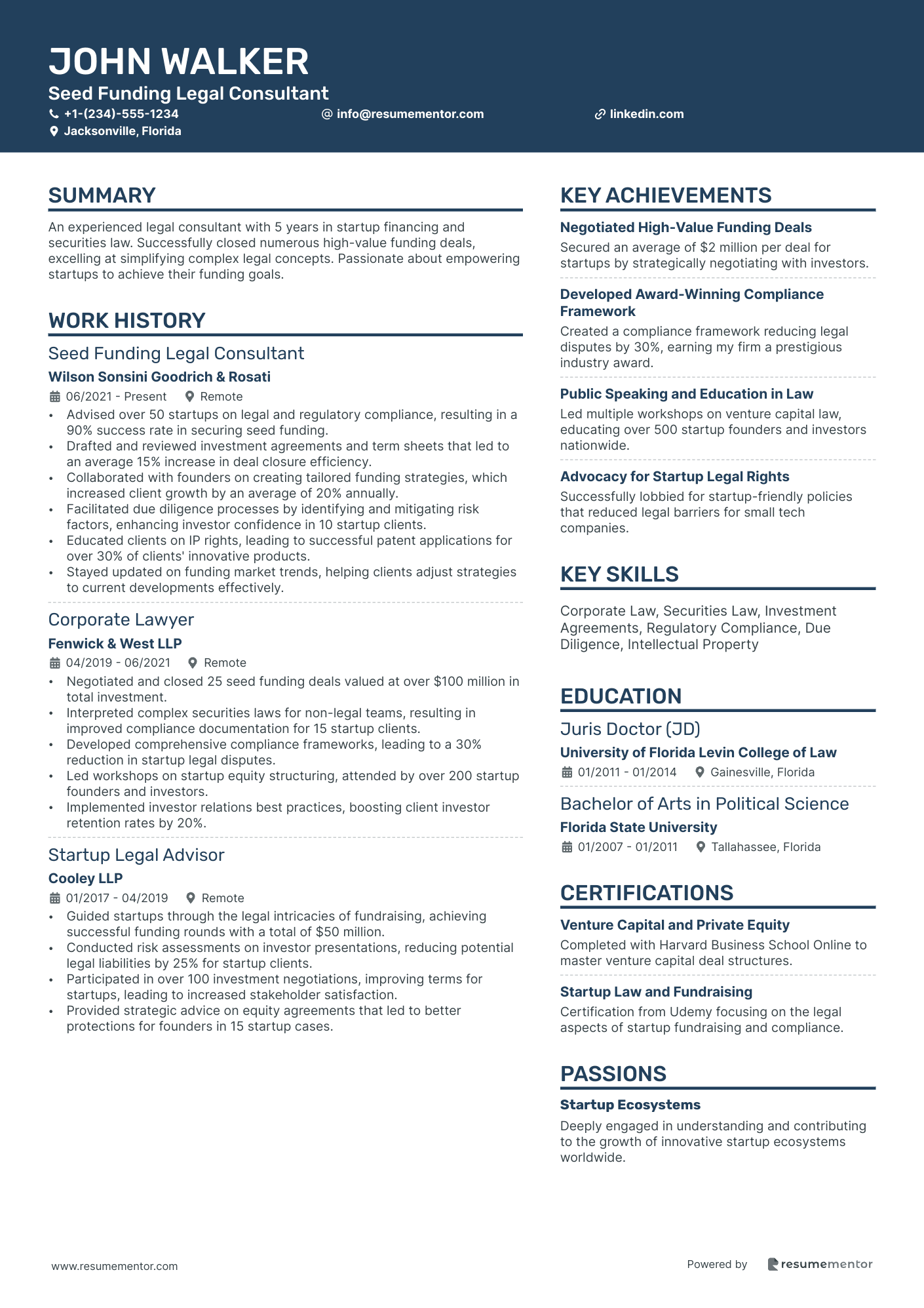 Seed Funding Legal Consultant