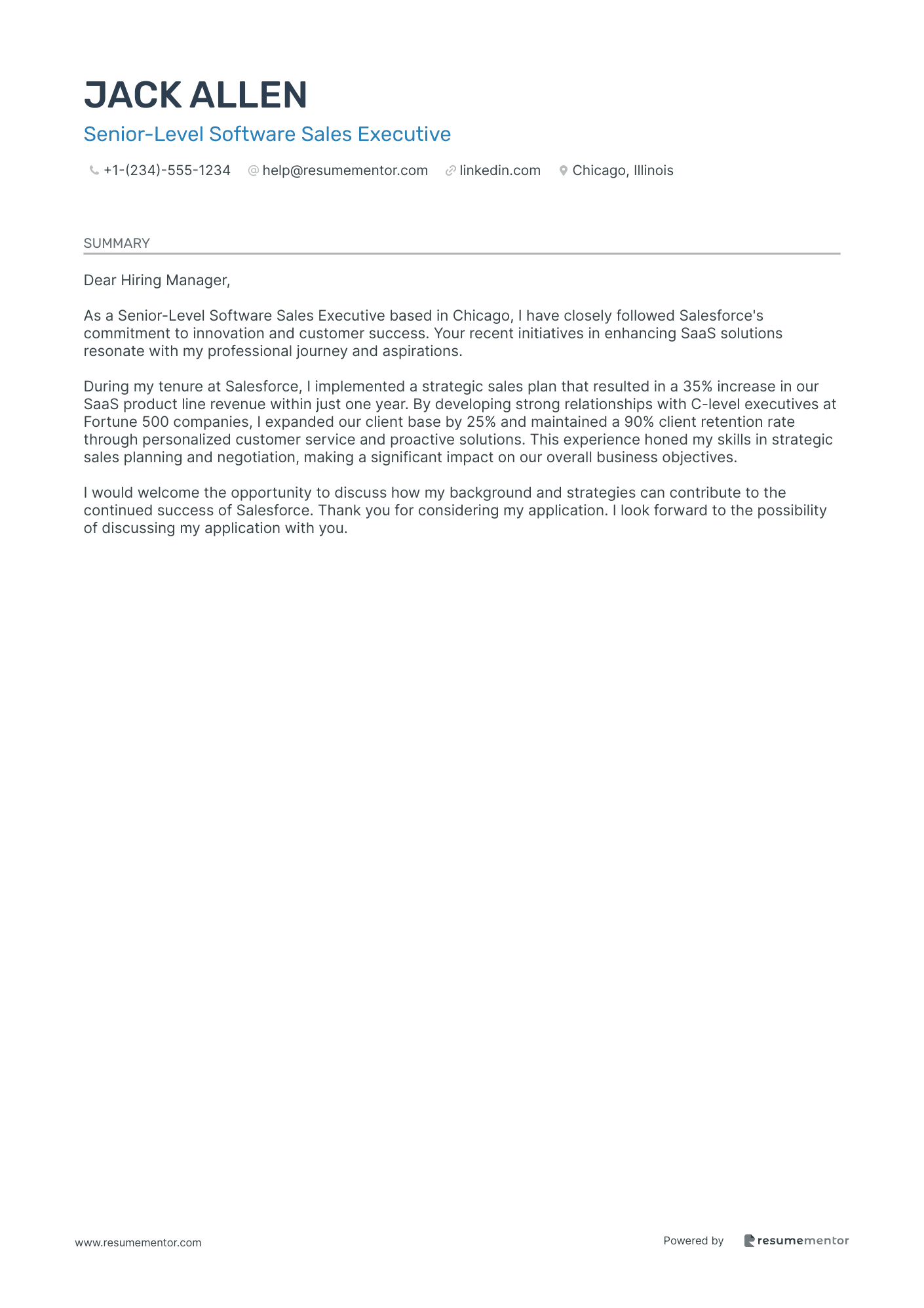 Senior Level Software Sales Executive
