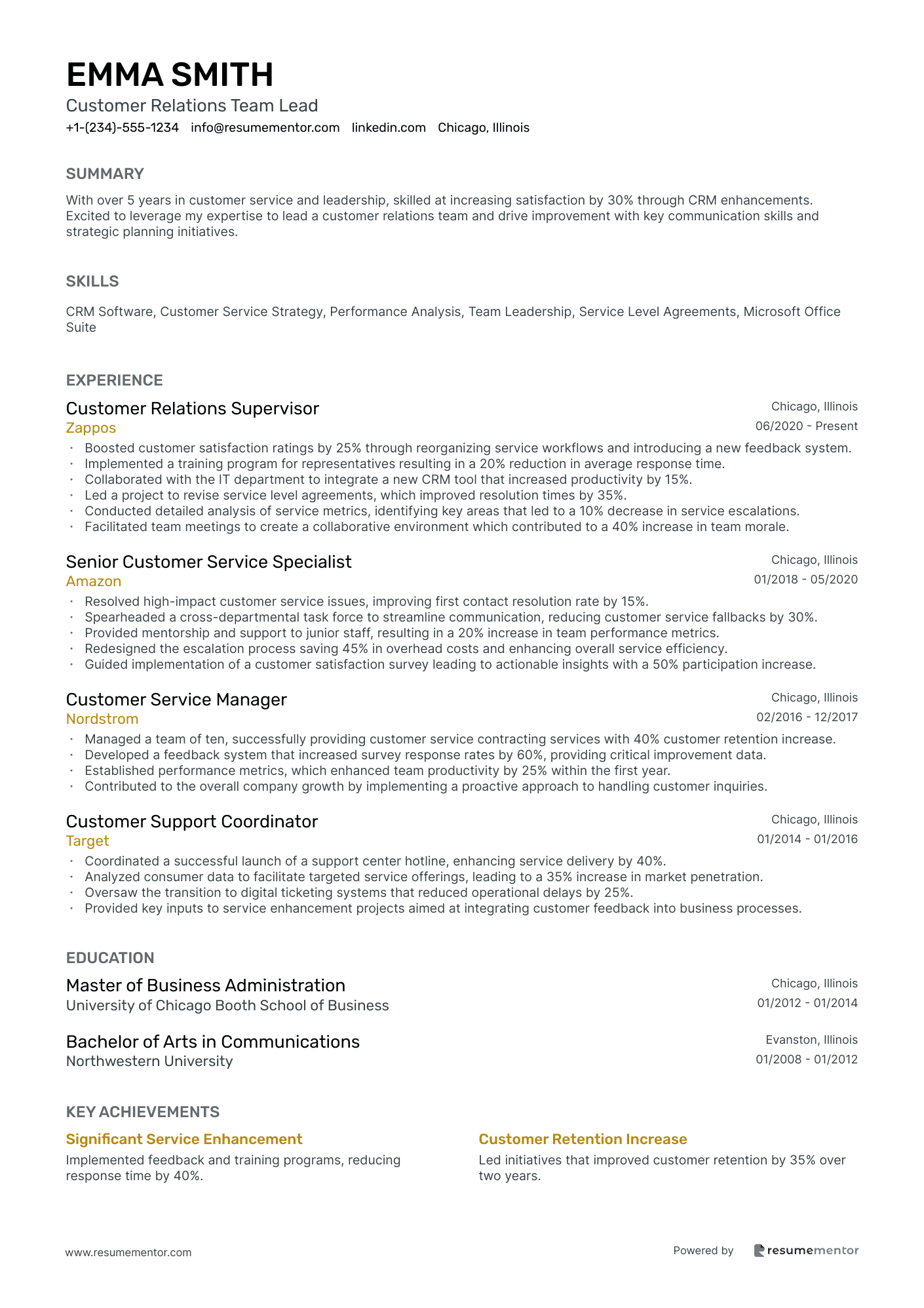 Customer Relations Team Lead