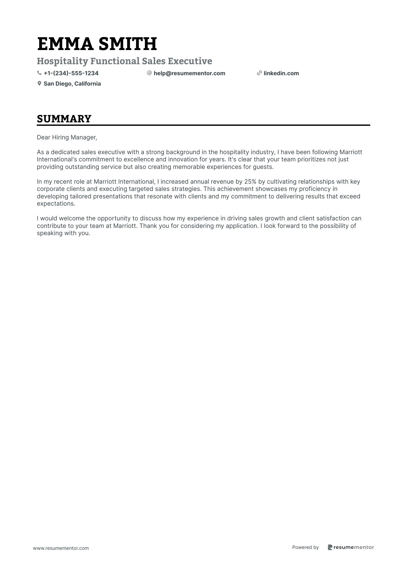 Hospitality Functional Sales Executive