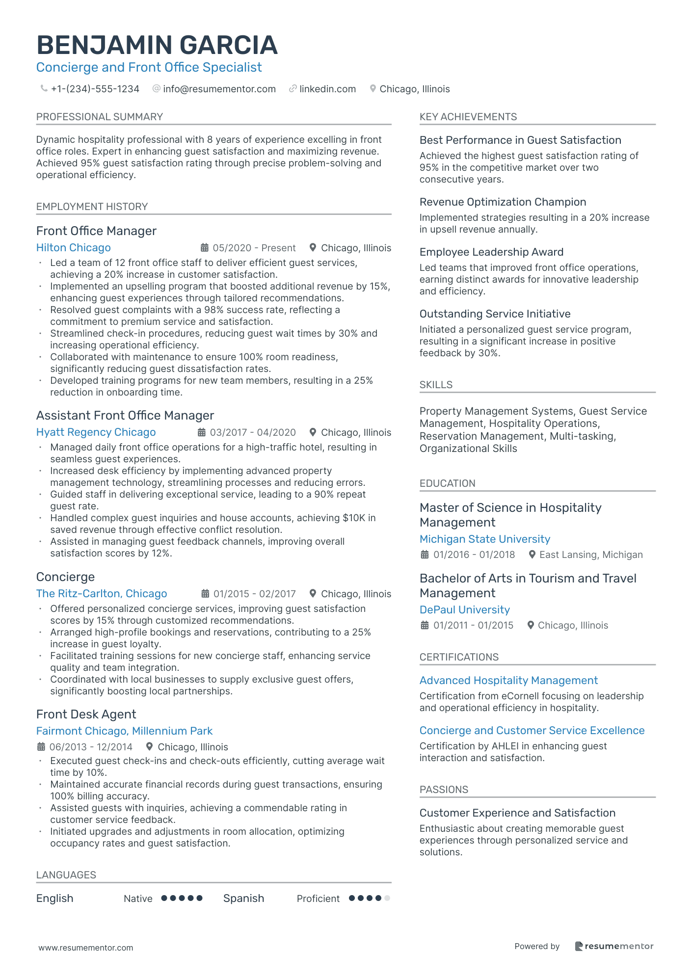 Concierge and Front Office Specialist
