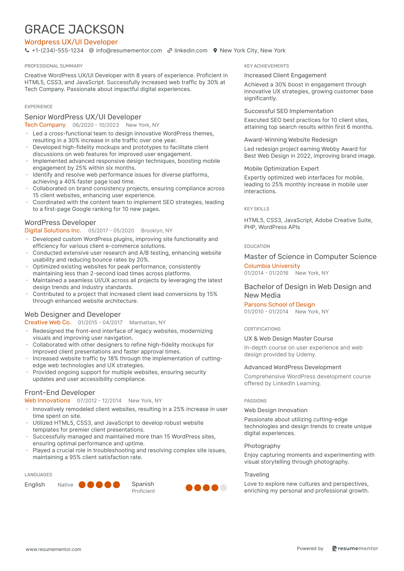 Wordpress UX/UI Developer