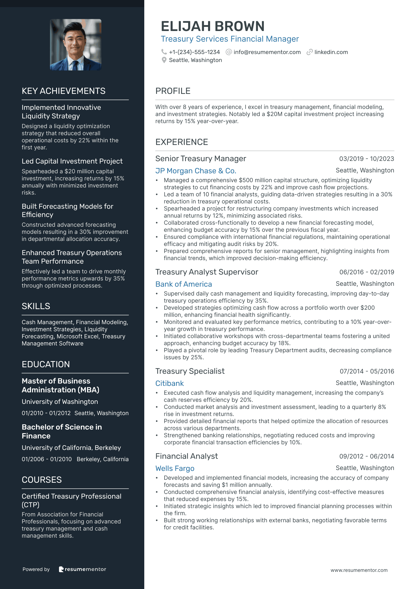 Treasury Services Financial Manager