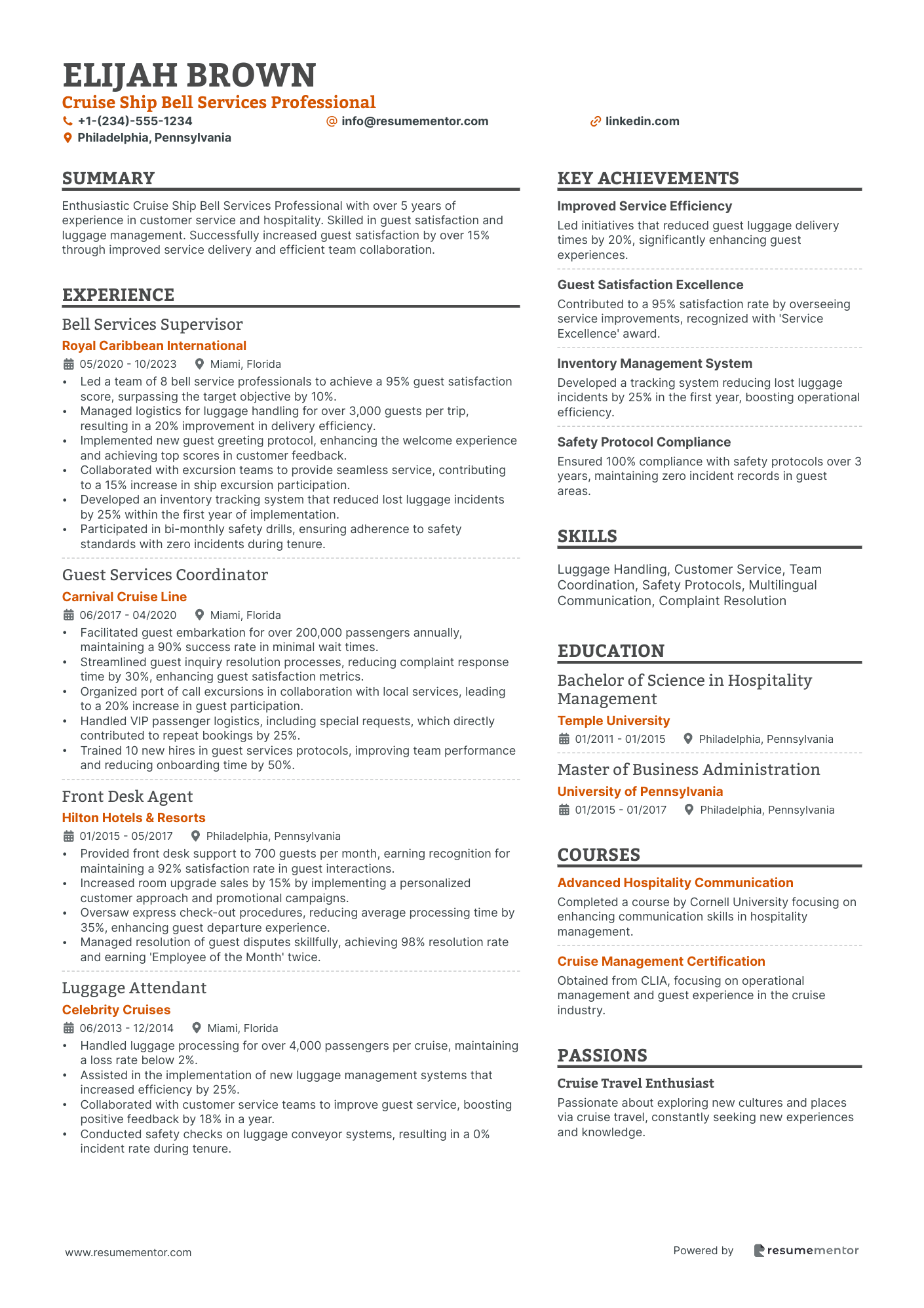 Cruise Ship Bell Services Professional