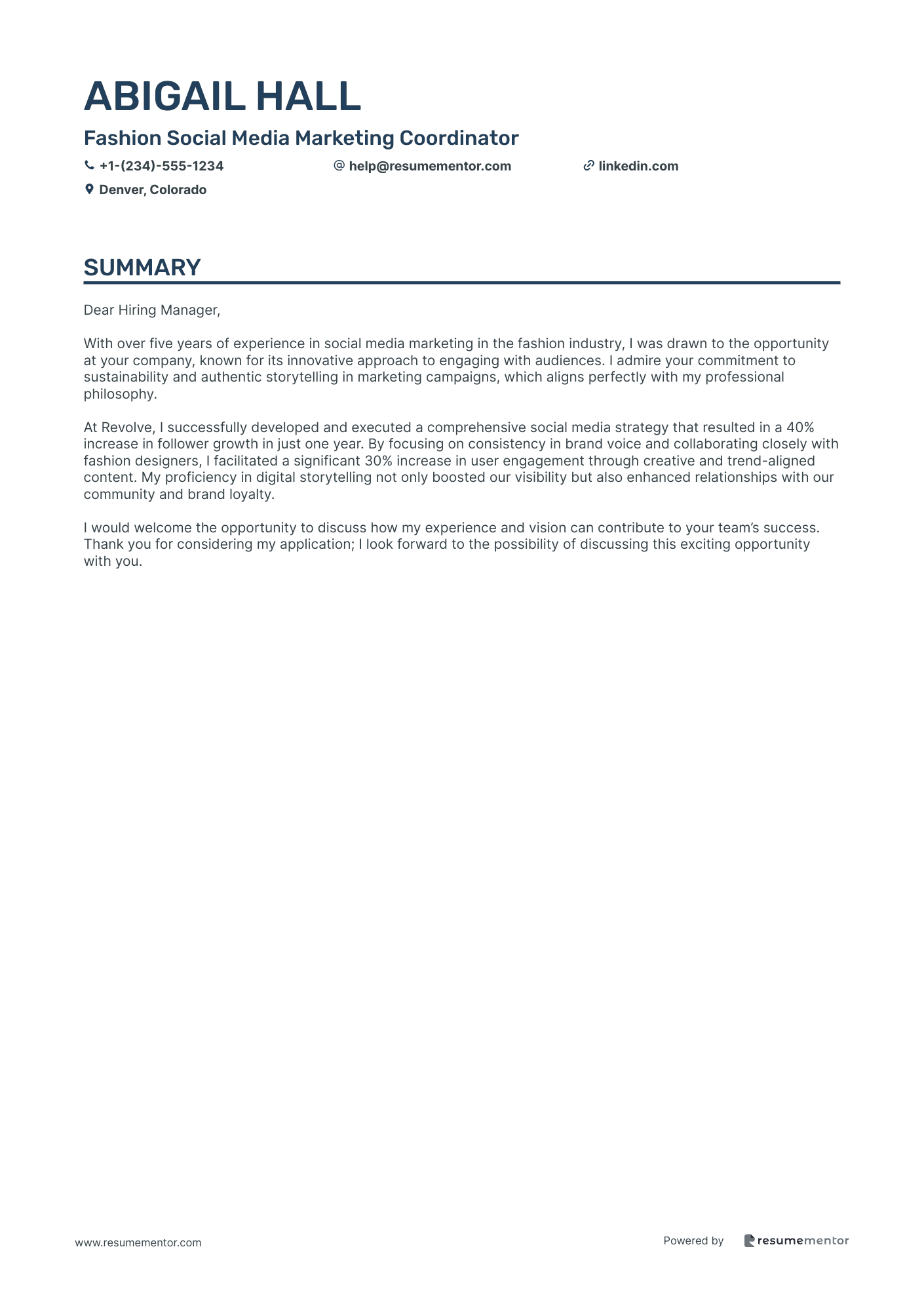 Fashion Social Media Marketing Coordinator