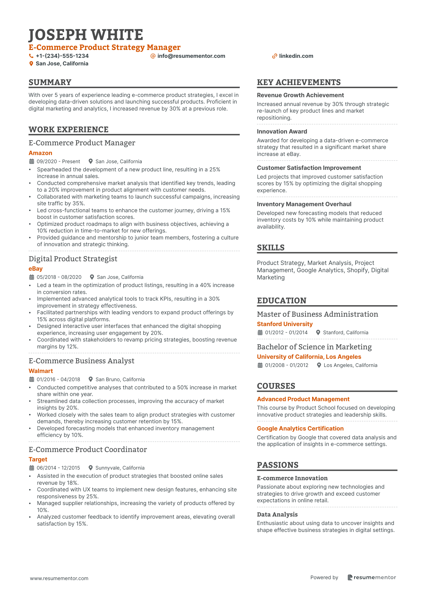 E Commerce Product Strategy Manager