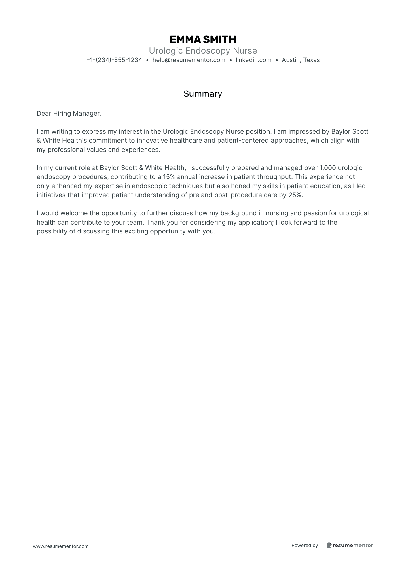 Urologic Endoscopy Nurse