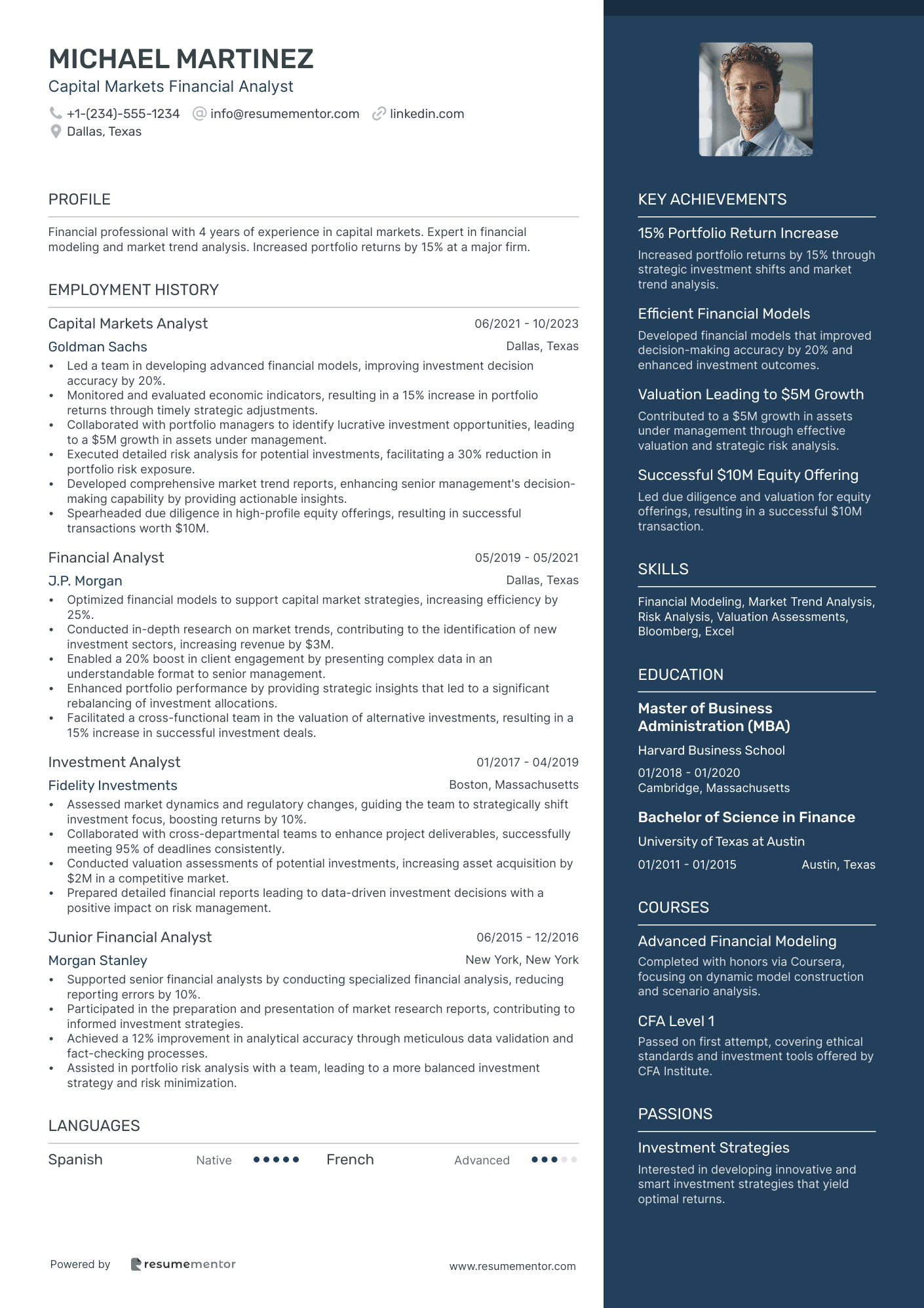 Capital Markets Financial Analyst