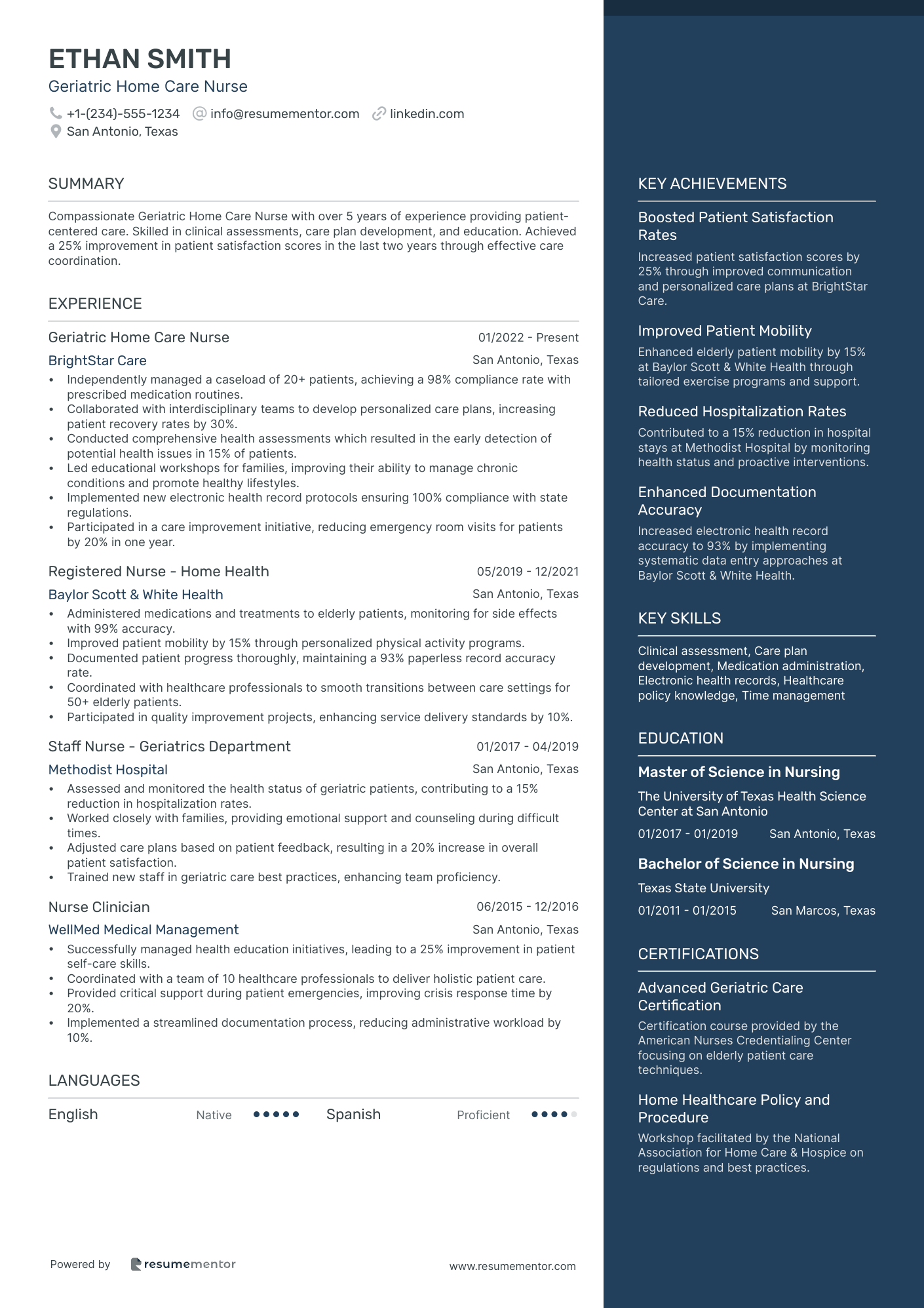 Geriatric Home Care Nurse