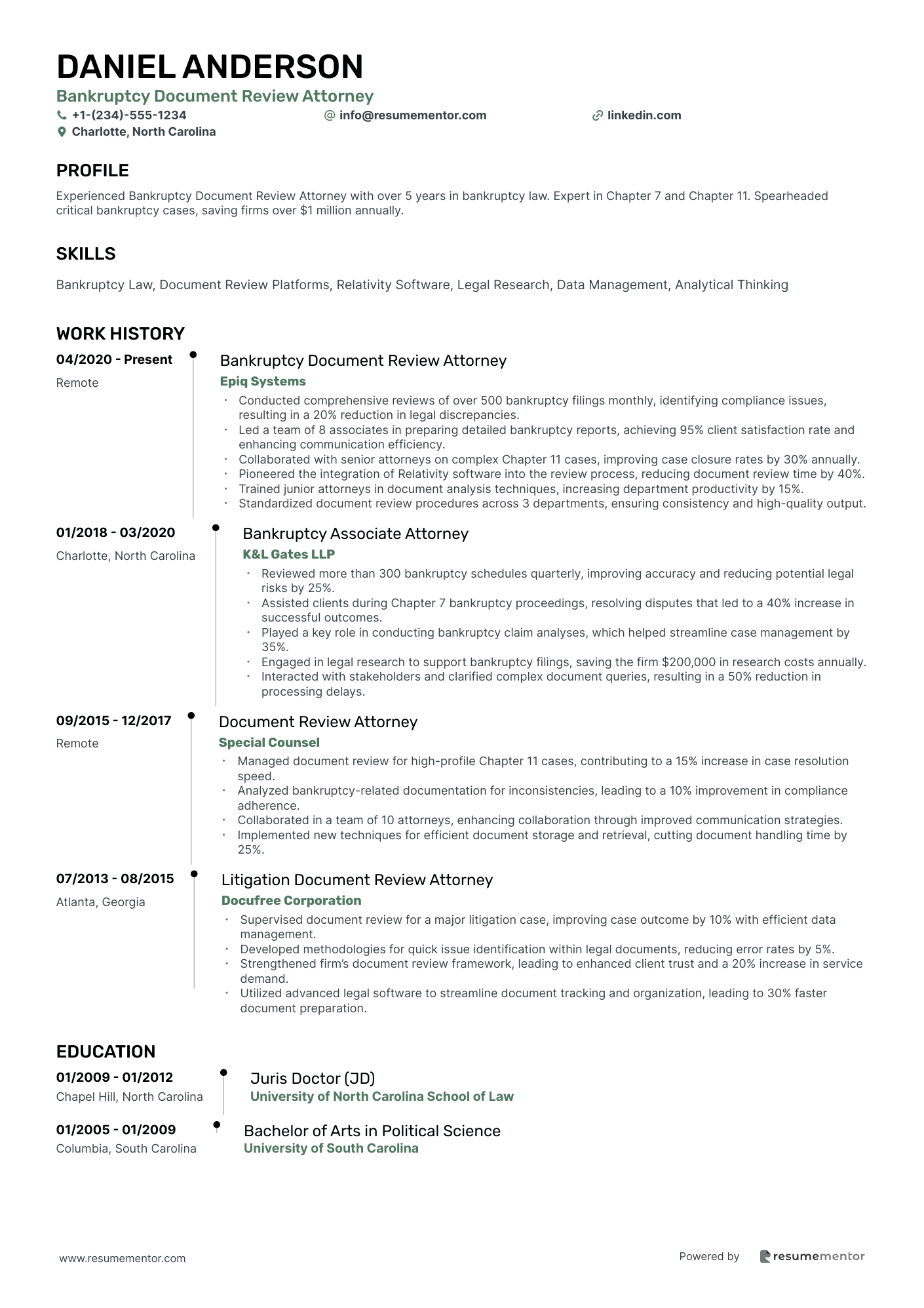 Bankruptcy Document Review Attorney