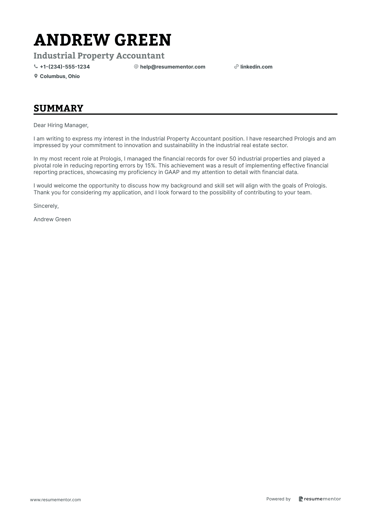 Industrial Property Accountant