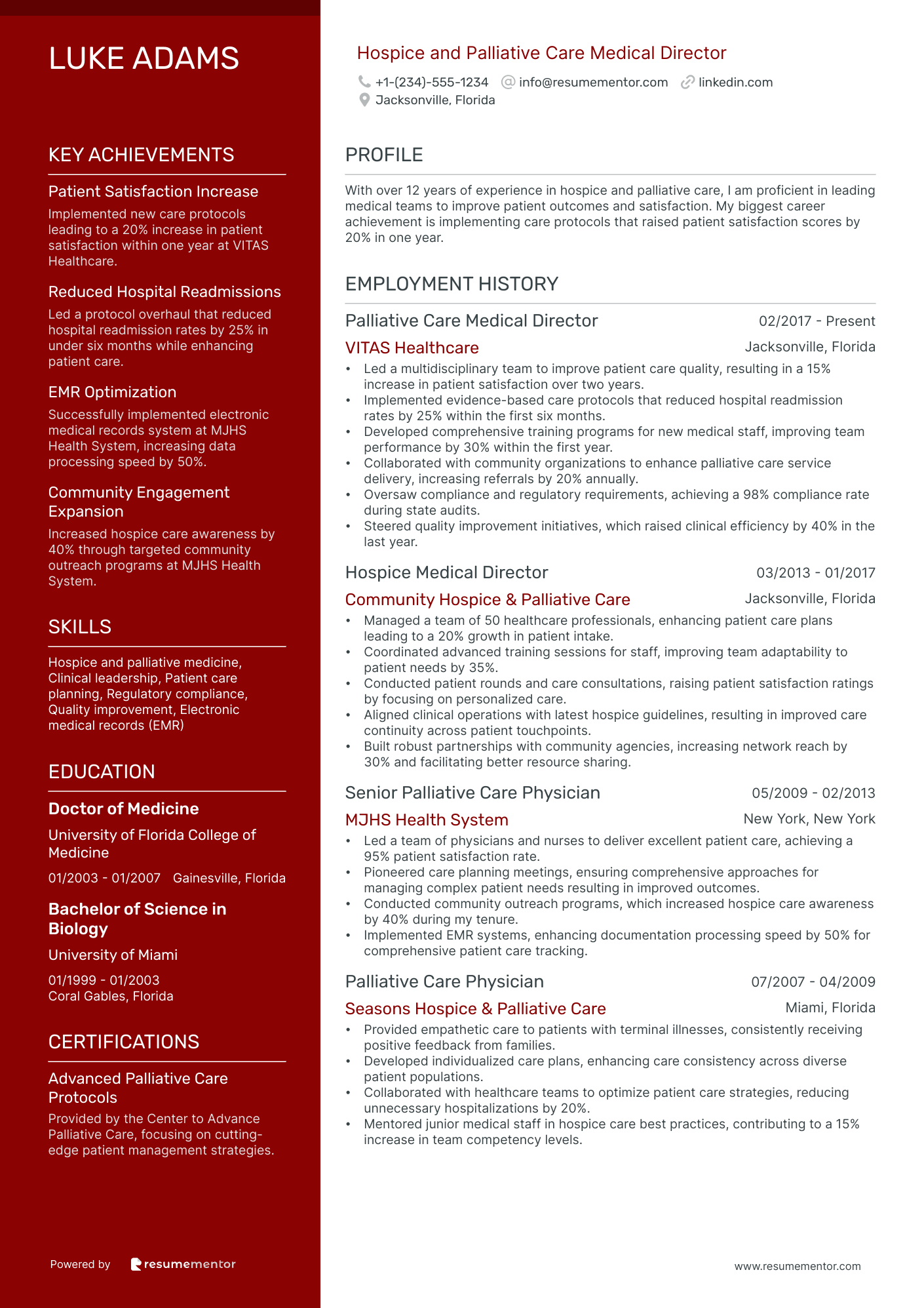 Hospice and Palliative Care Medical Director