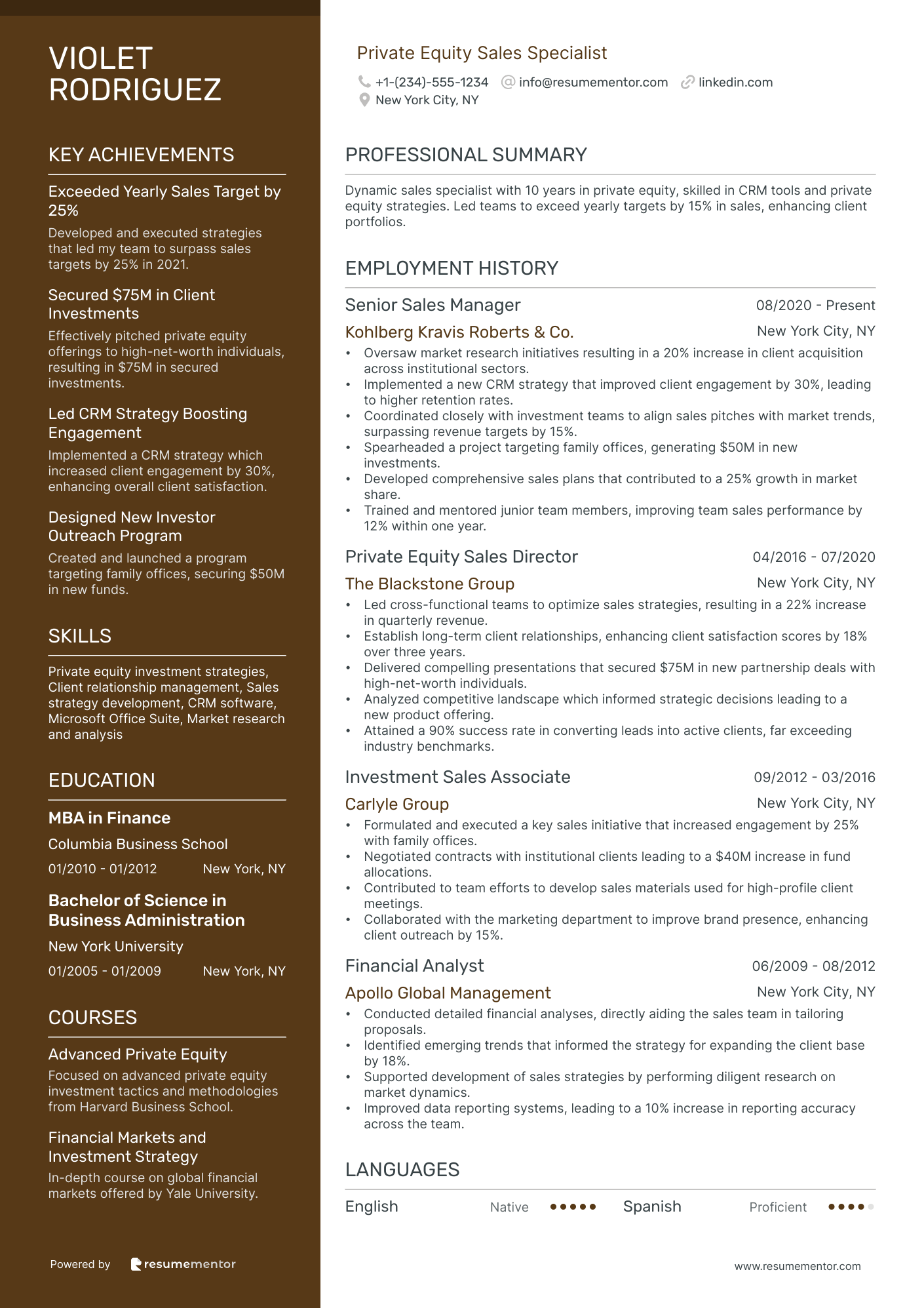 Private Equity Sales Specialist