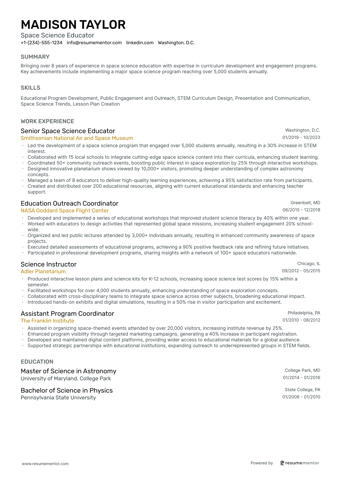 Space Science Educator