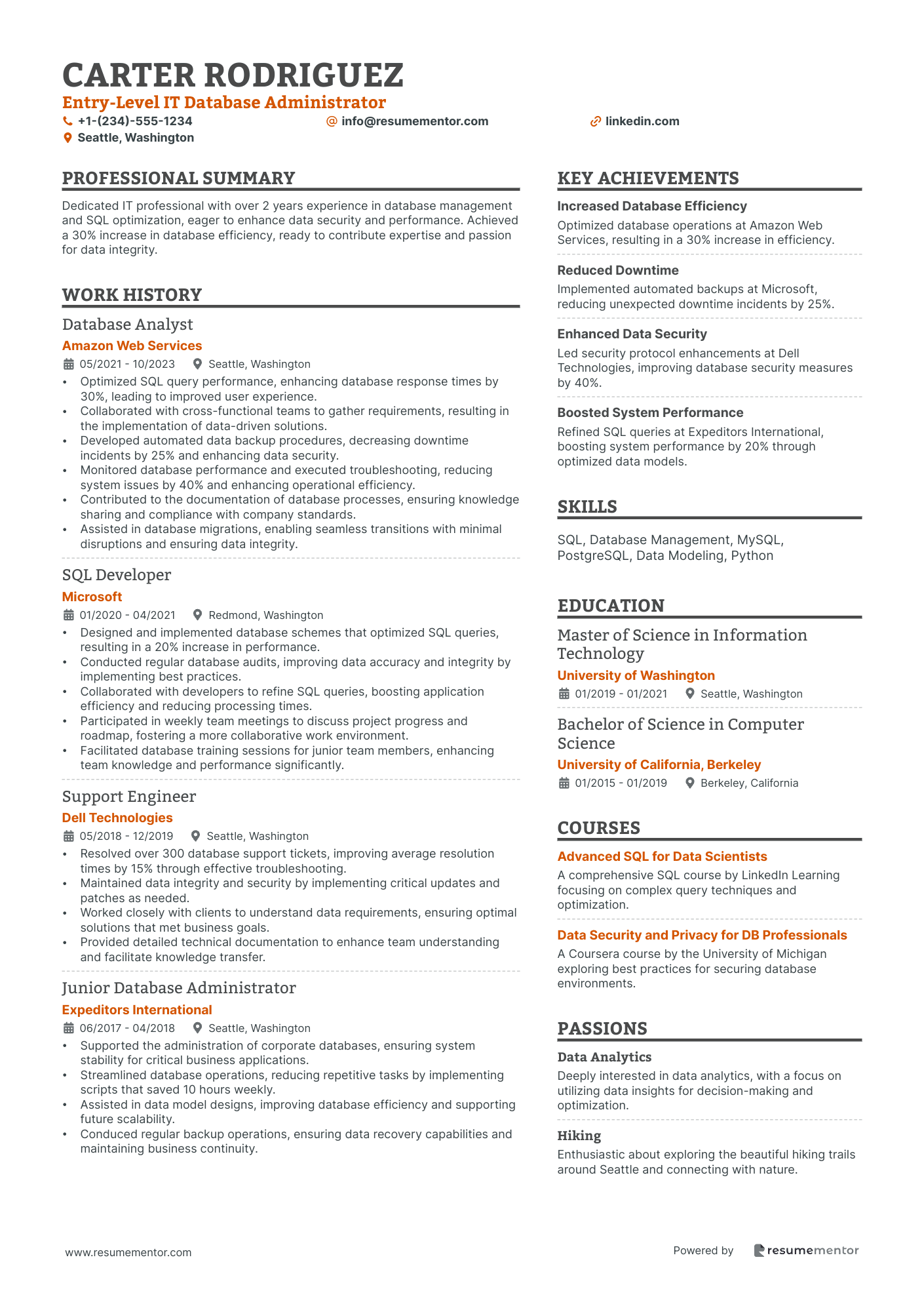 Entry Level IT Database Administrator