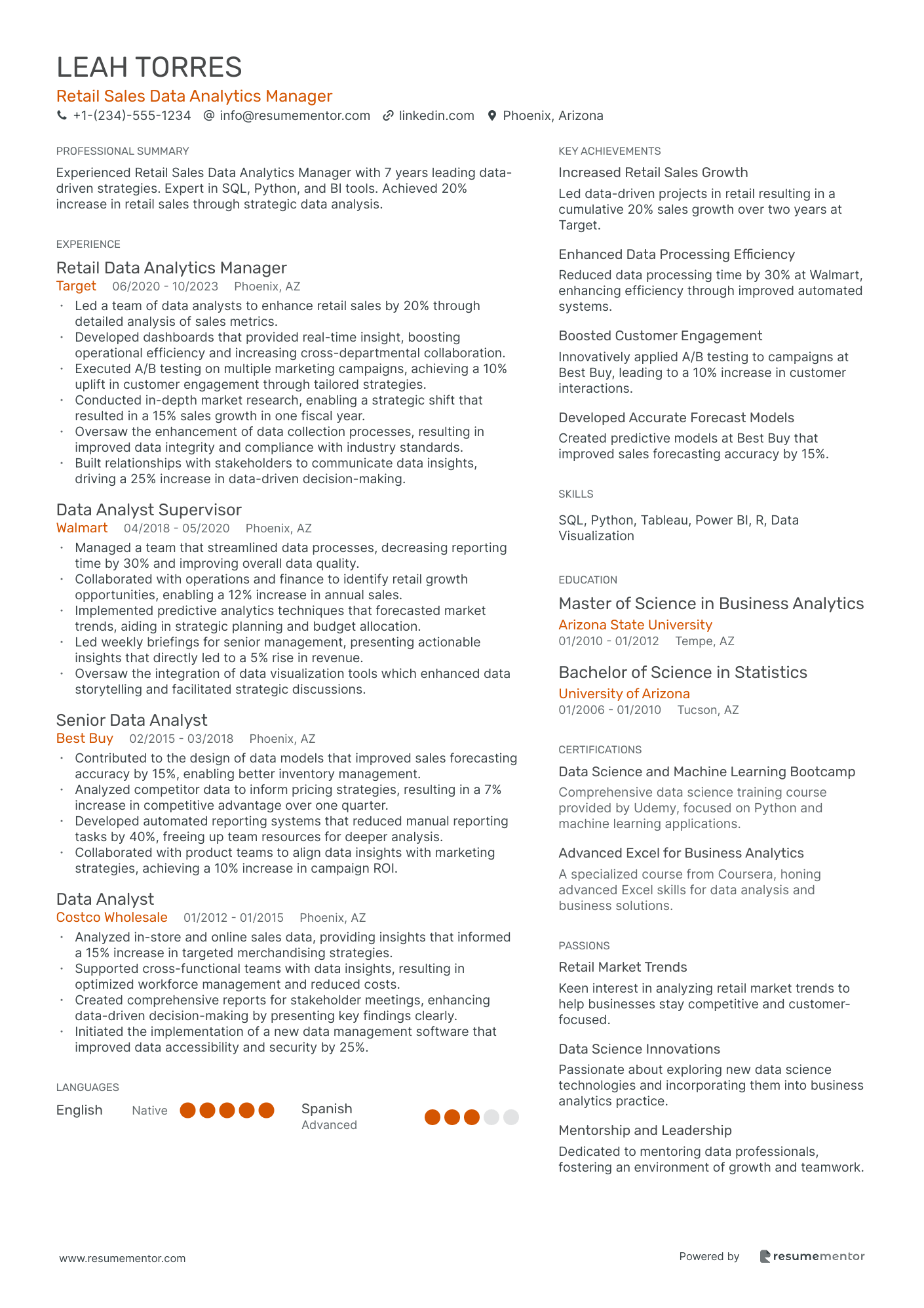 Retail Sales Data Analytics Manager