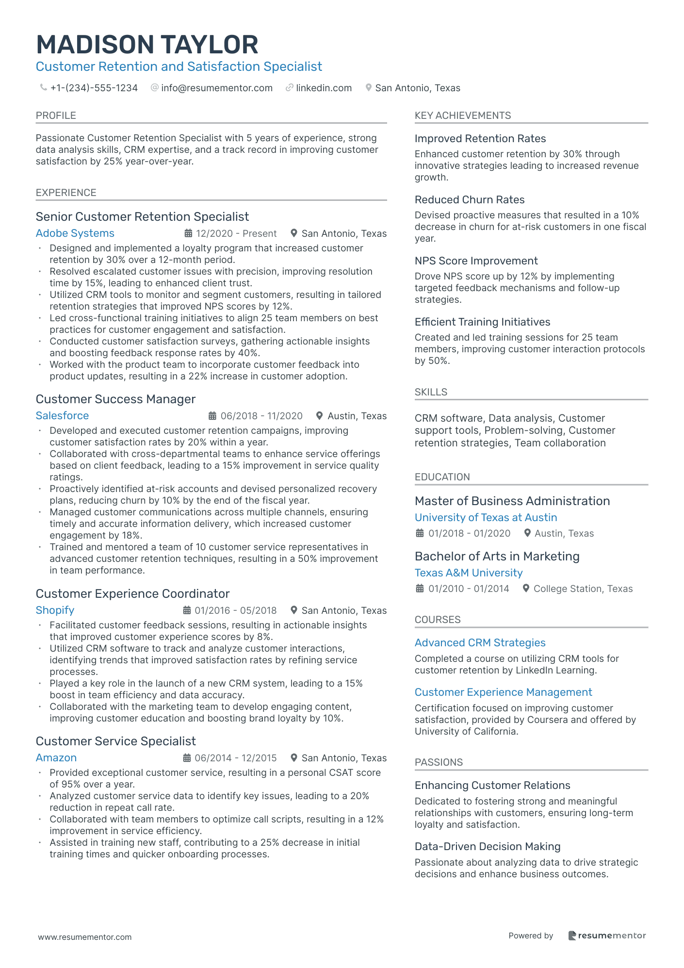 Customer Retention and Satisfaction Specialist