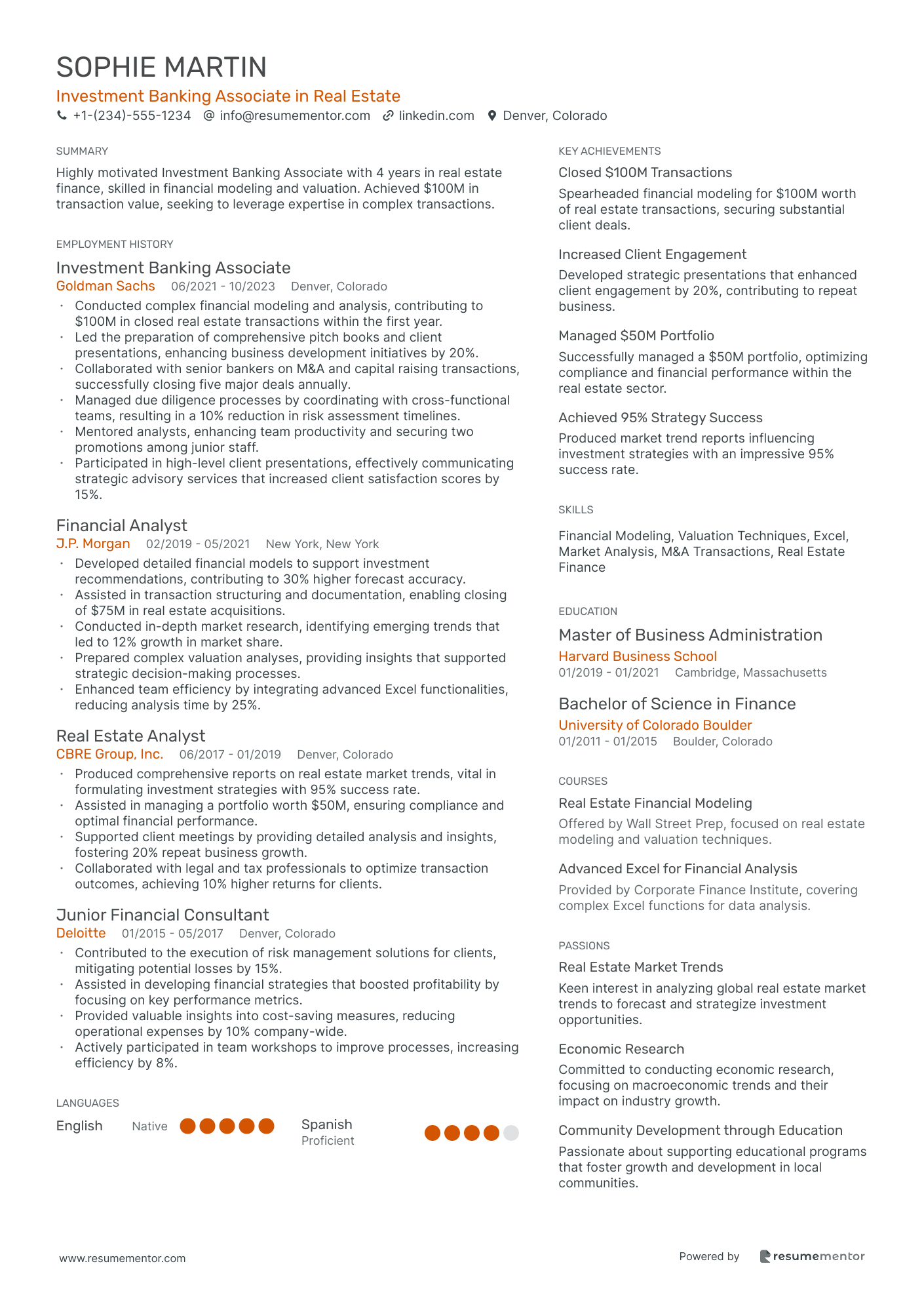 Investment Banking Associate in Real Estate