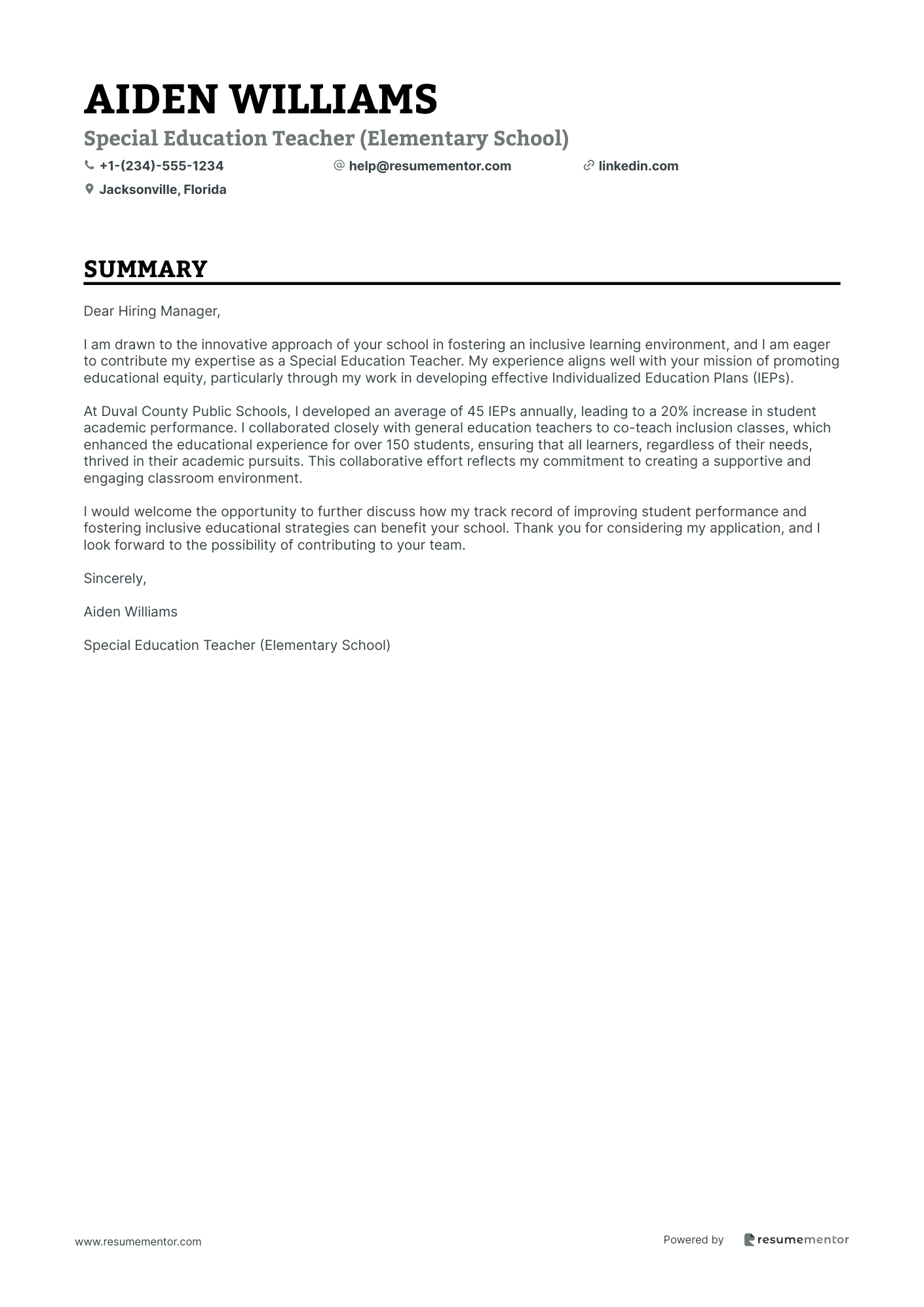 Special Education Teacher (Elementary School)