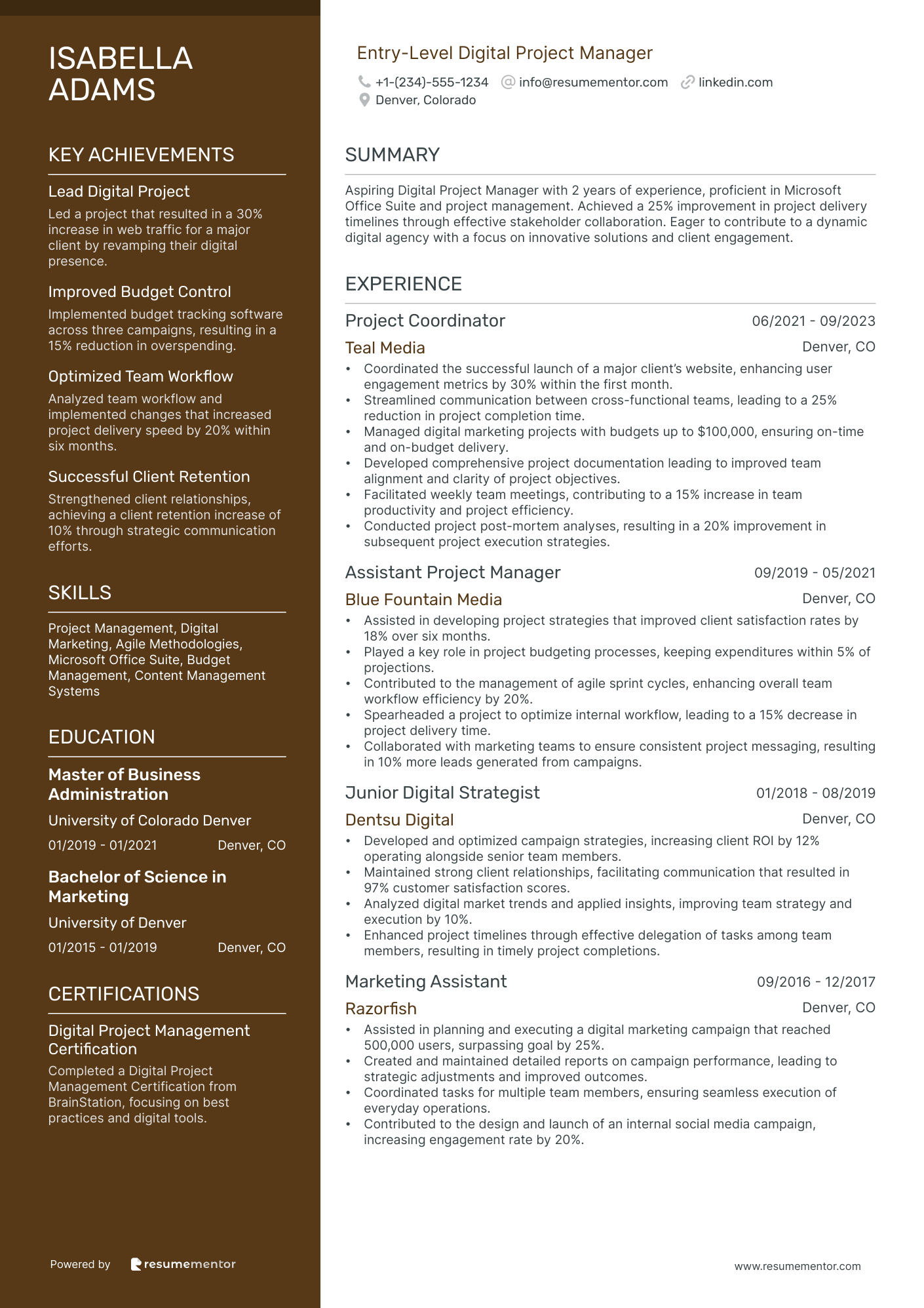 Entry Level Digital Project Manager