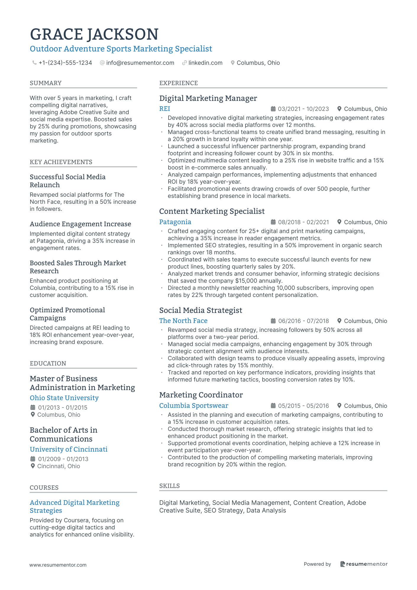 Outdoor Adventure Sports Marketing Specialist
