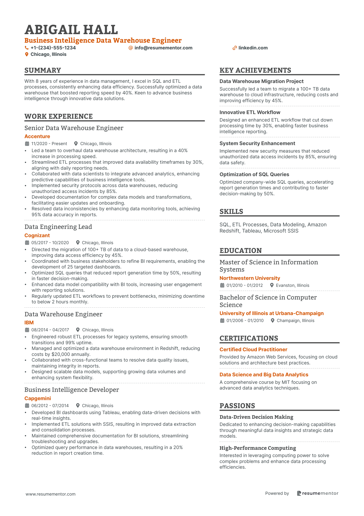 Business Intelligence Data Warehouse Engineer