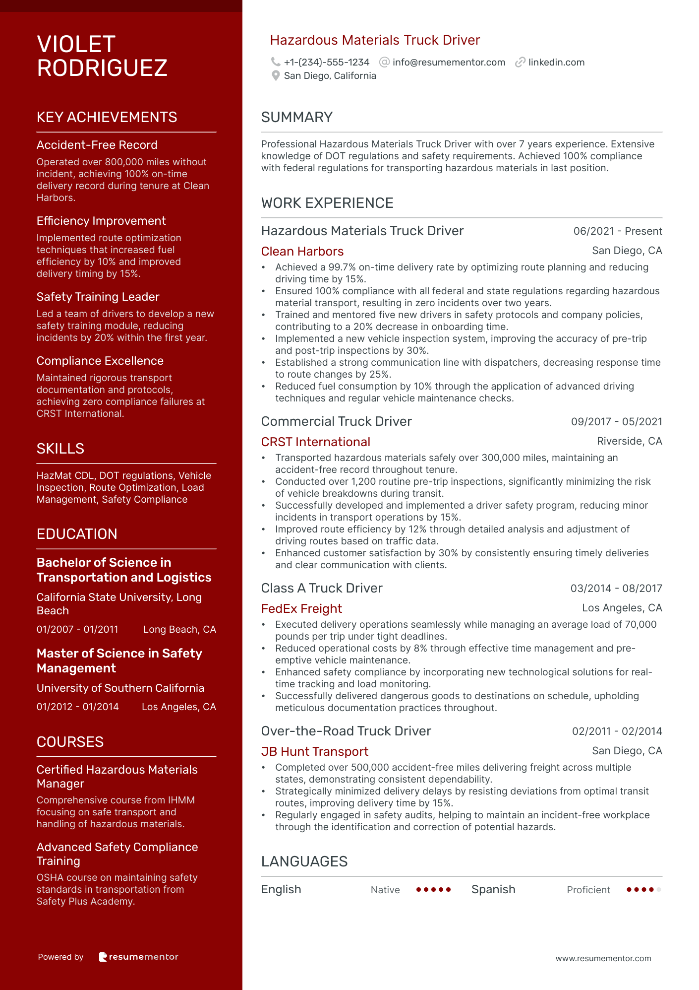 Hazardous Materials Truck Driver