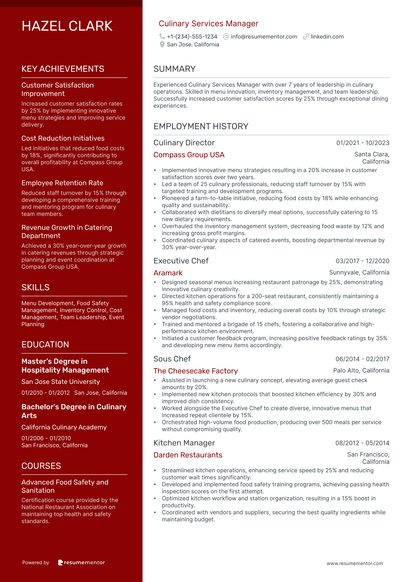 Culinary Services Manager