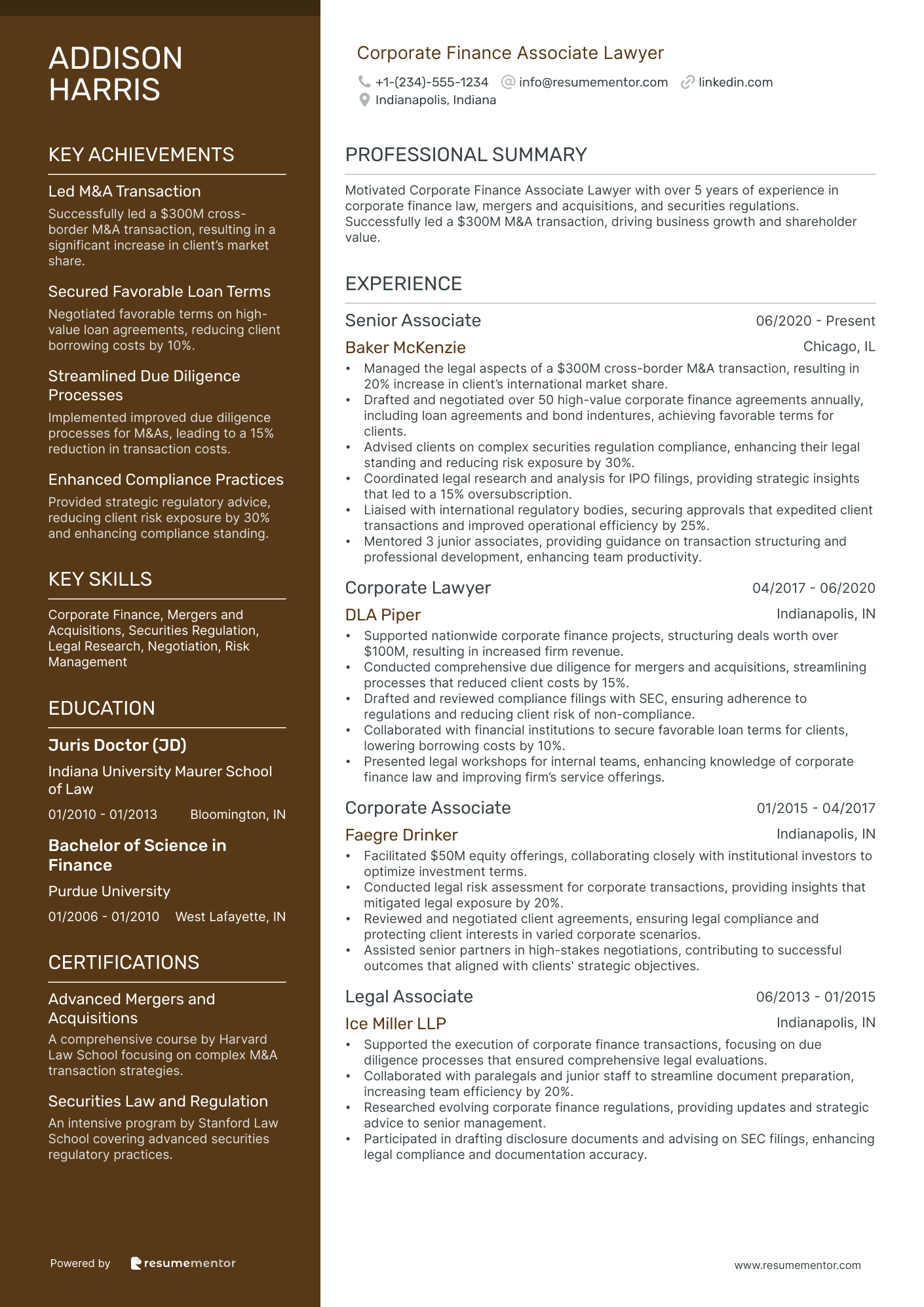 Corporate Finance Associate Lawyer