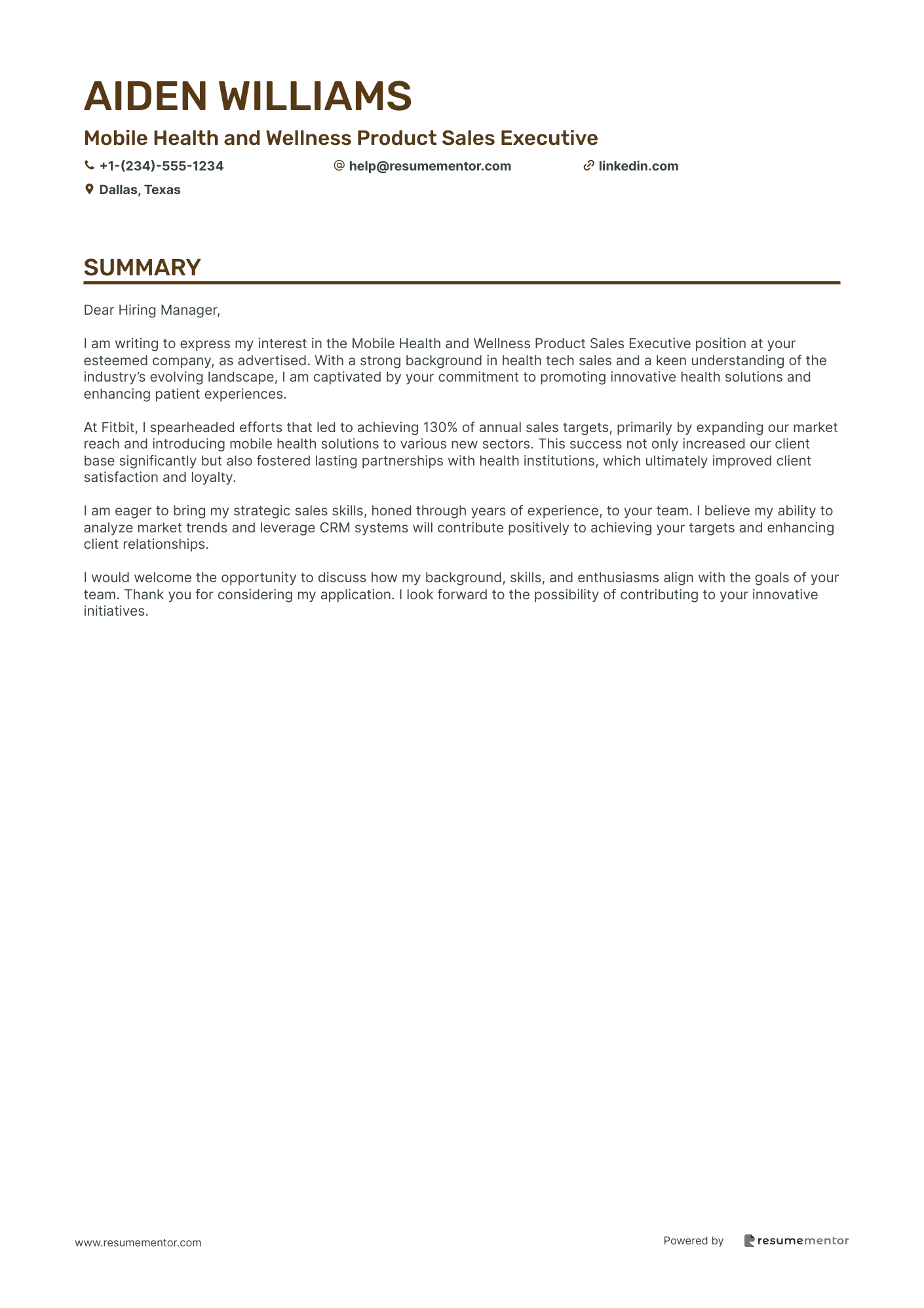 Mobile Health and Wellness Product Sales Executive