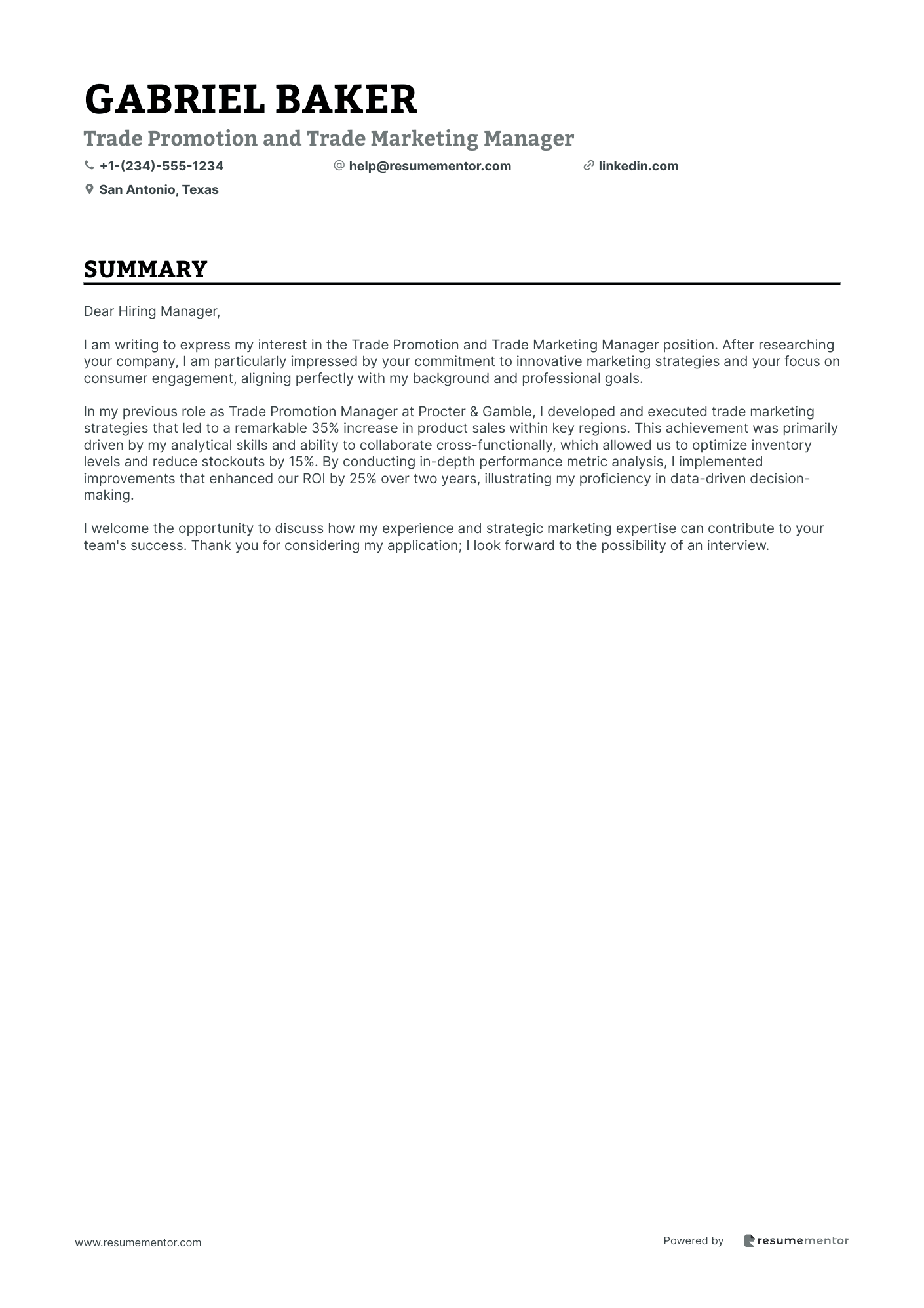 Trade Promotion and Trade Marketing Manager