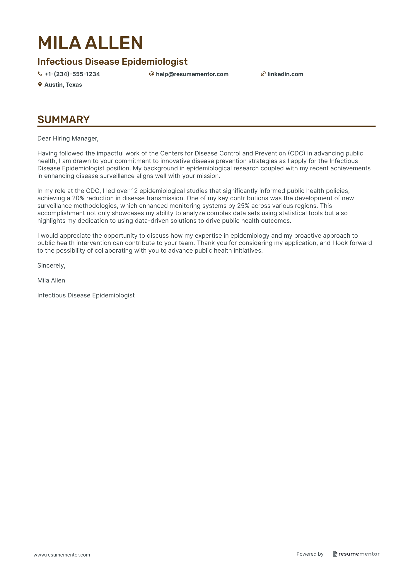 Infectious Disease Epidemiologist
