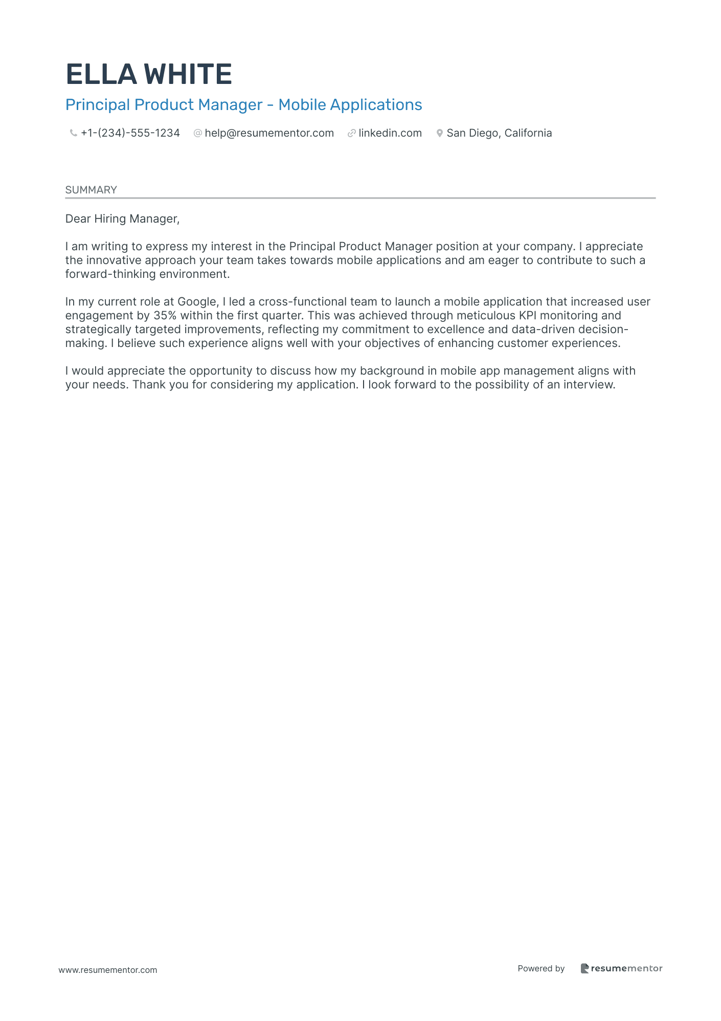 Principal Product Manager   Mobile Applications