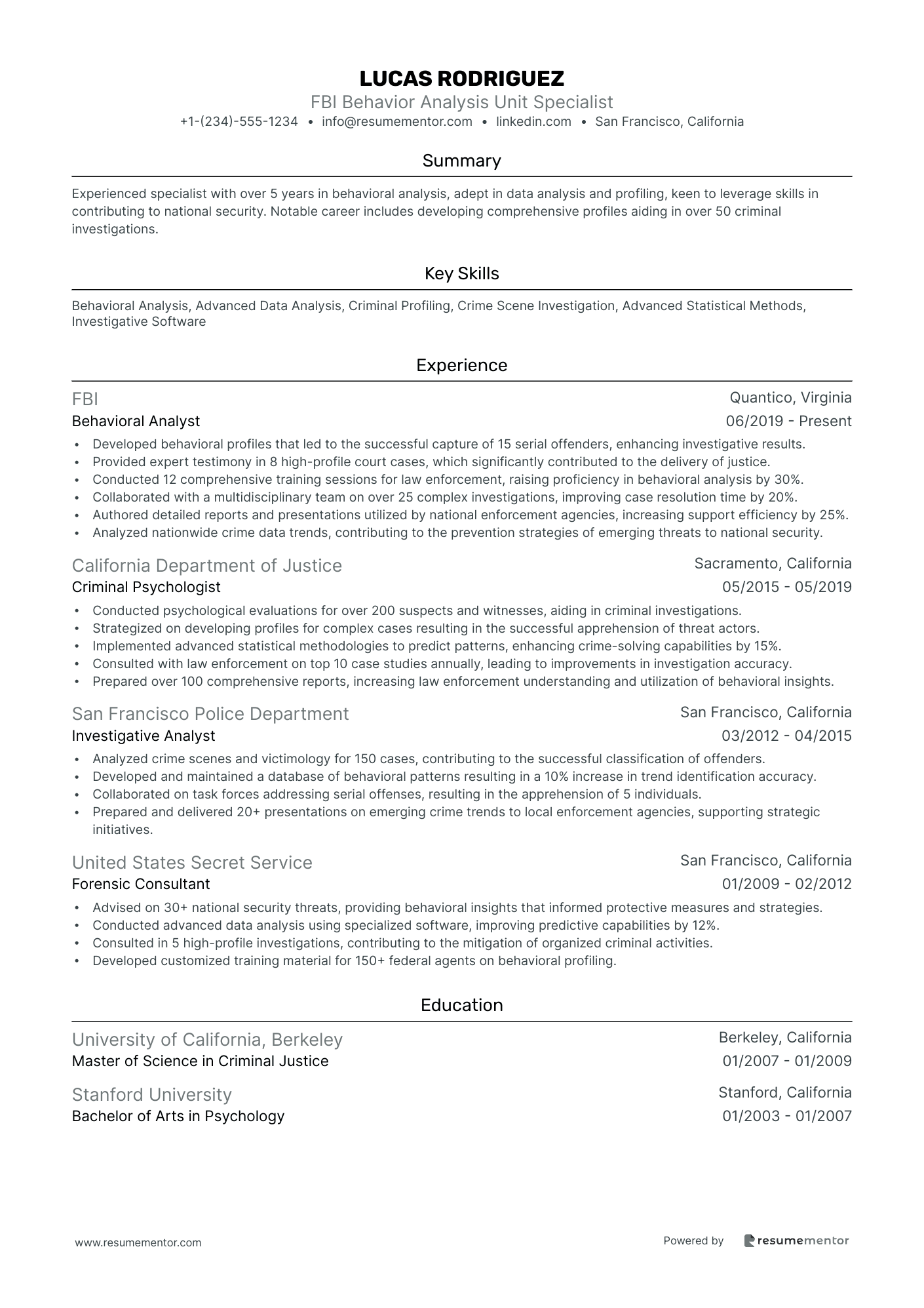 FBI Behavior Analysis Unit Specialist