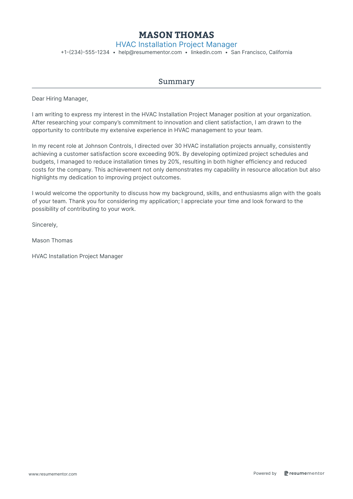 HVAC Installation Project Manager