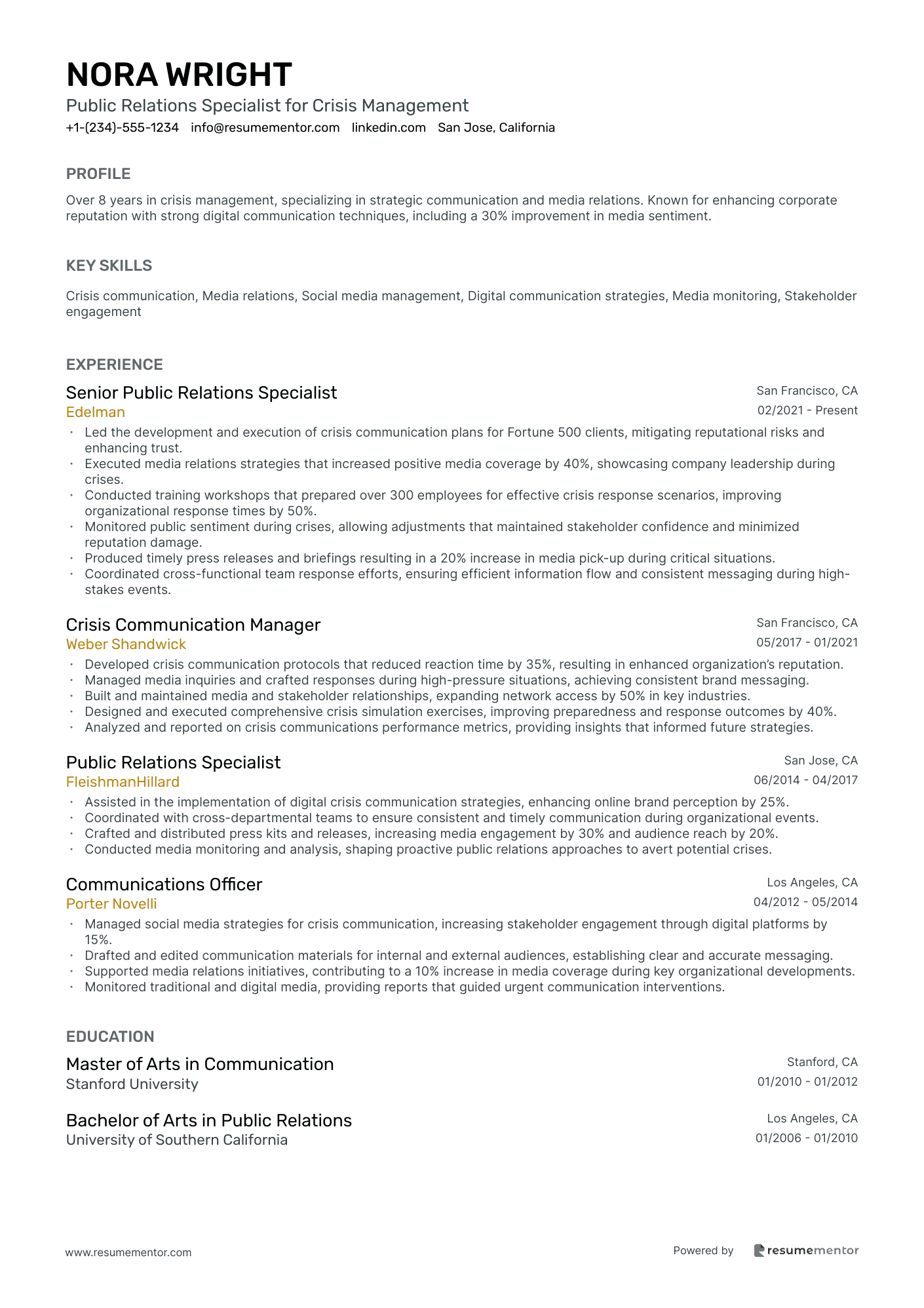 Public Relations Specialist for Crisis Management