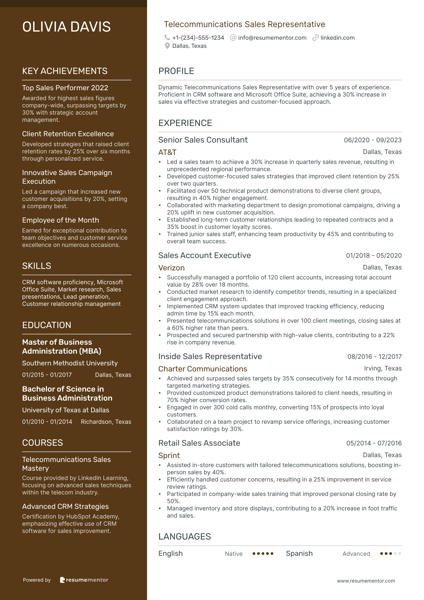 Telecommunications Sales Representative