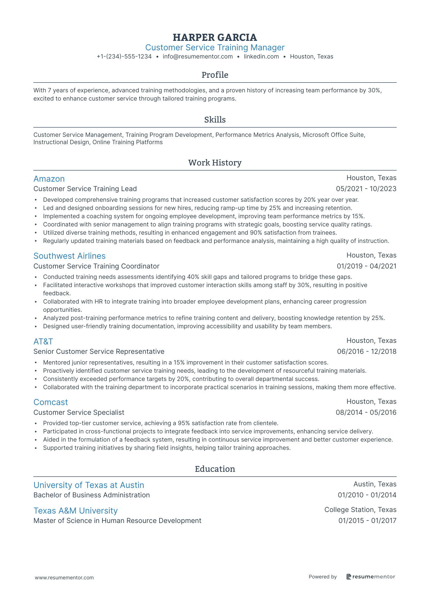 Customer Service Training Manager