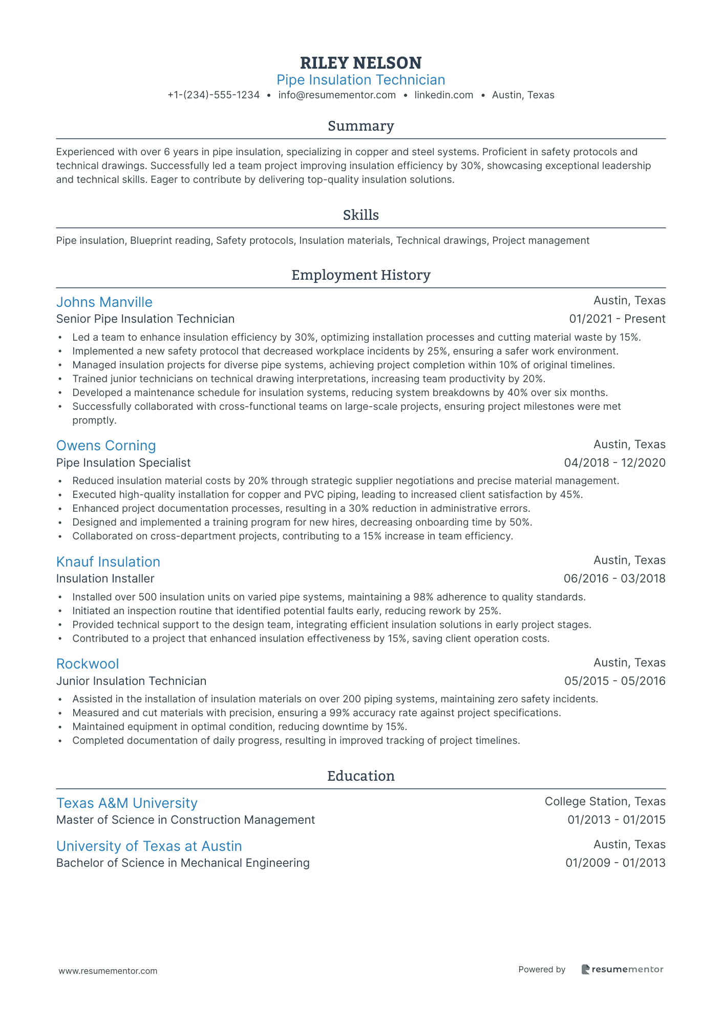Pipe Insulation Technician
