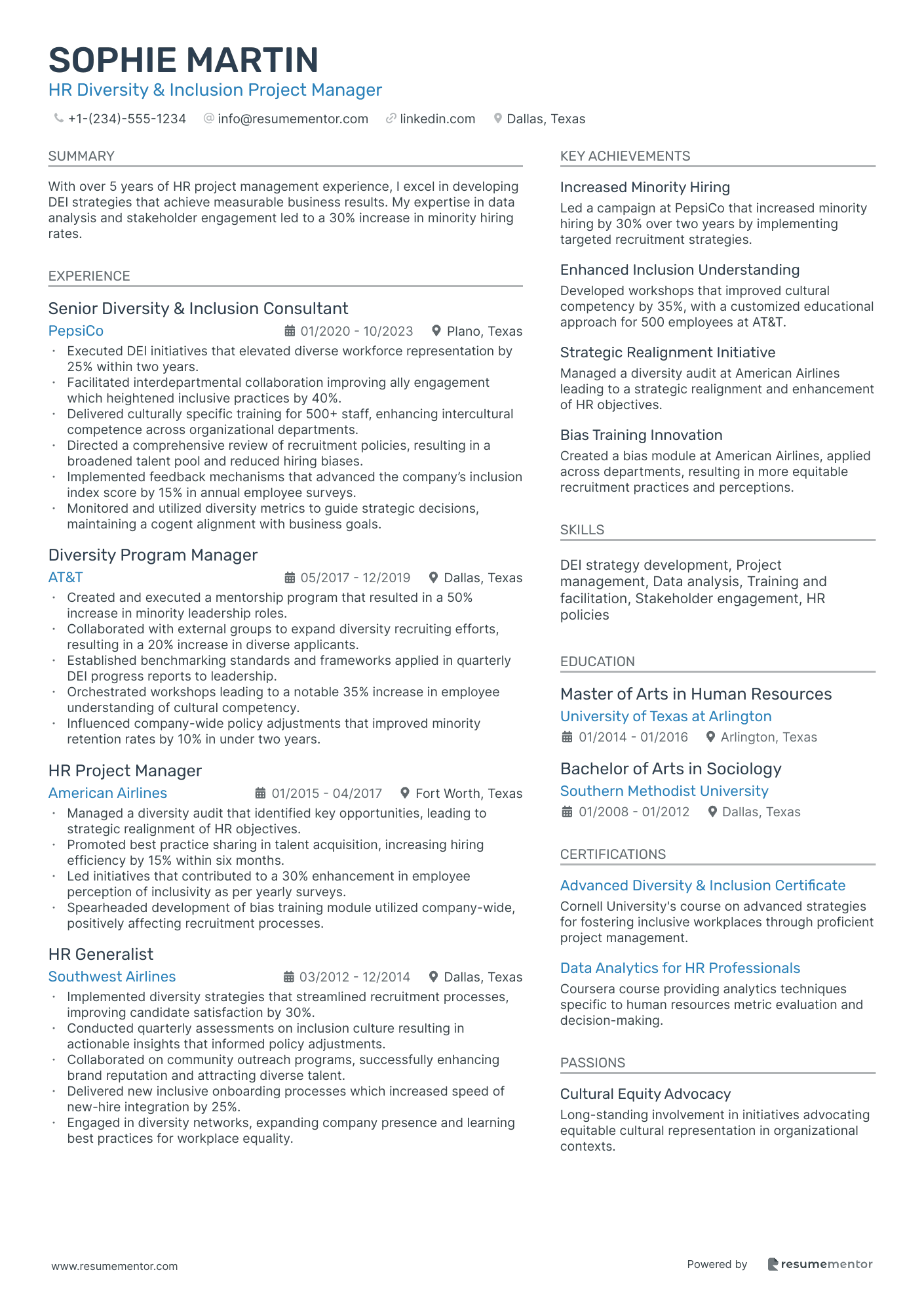 HR Diversity & Inclusion Project Manager