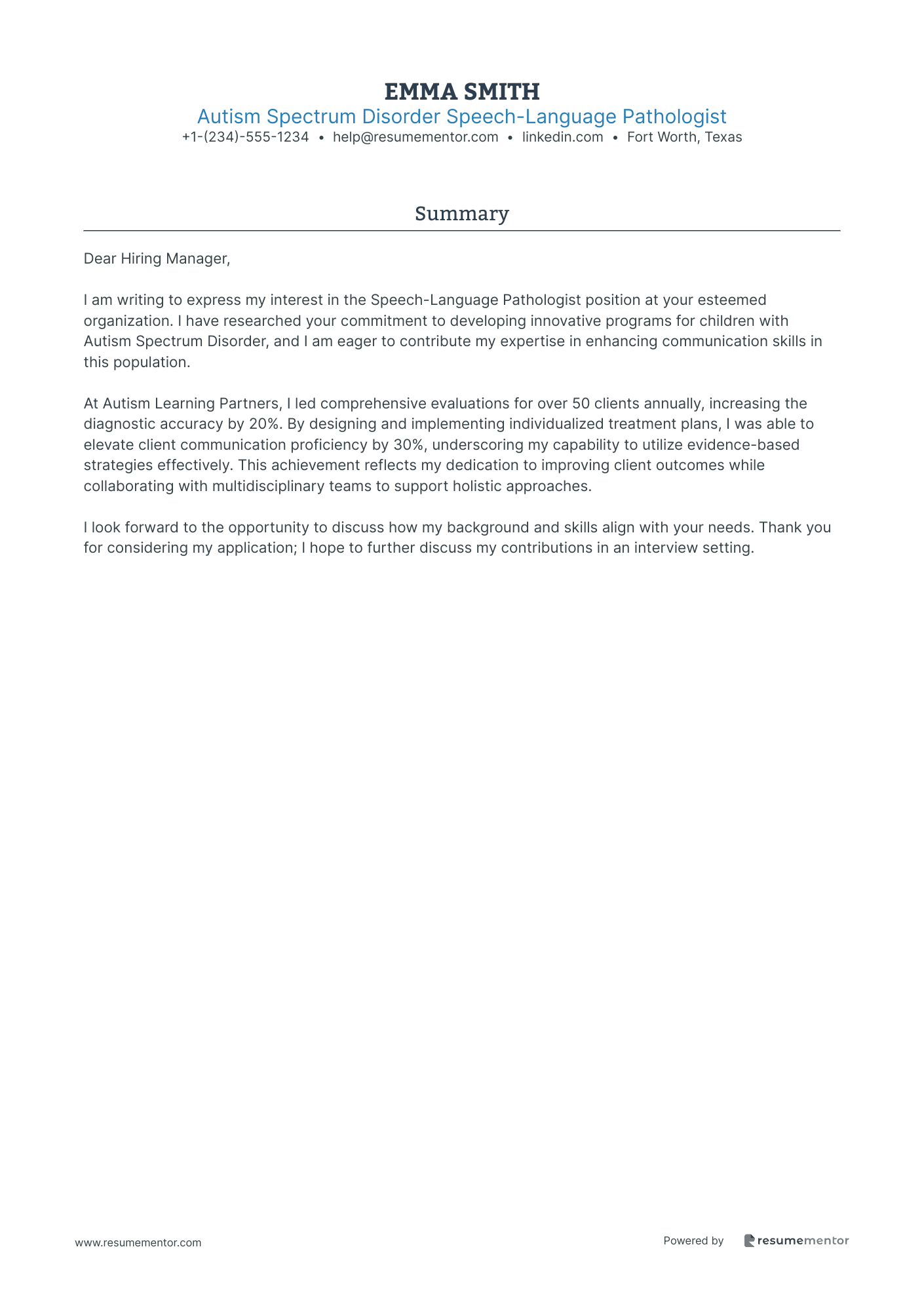 Autism Spectrum Disorder Speech Language Pathologist
