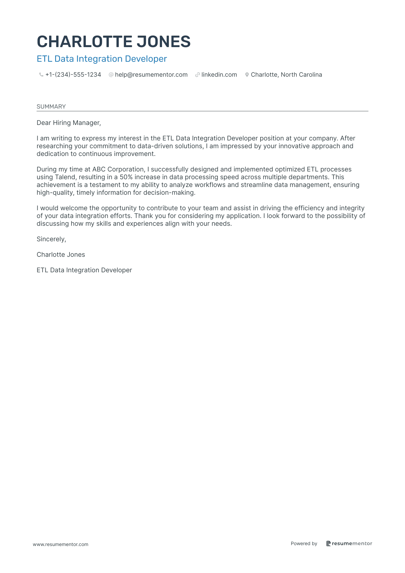 ETL Data Integration Developer