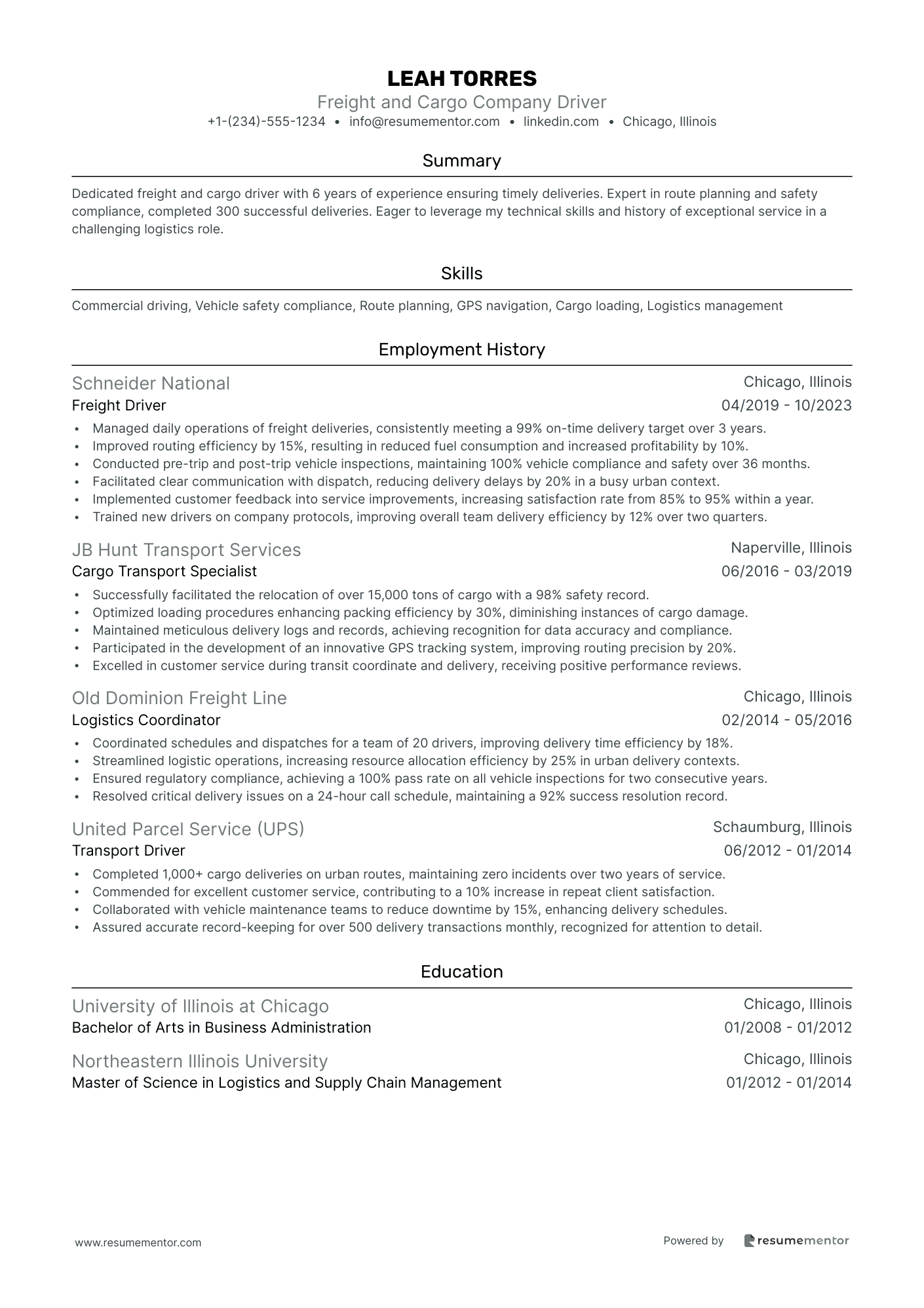 Freight and Cargo Company Driver