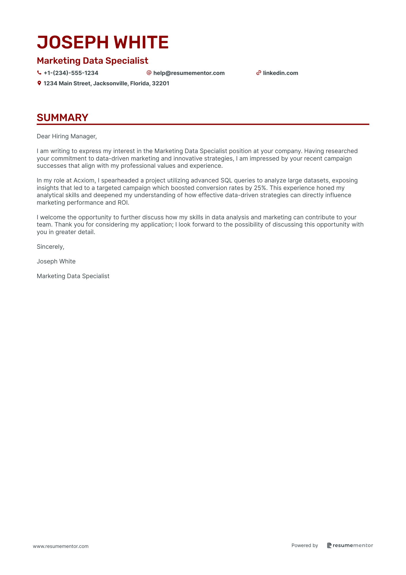Marketing Data Specialist