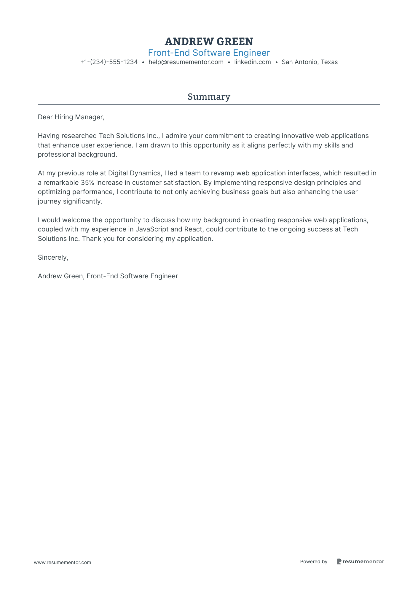Front End Software Engineer