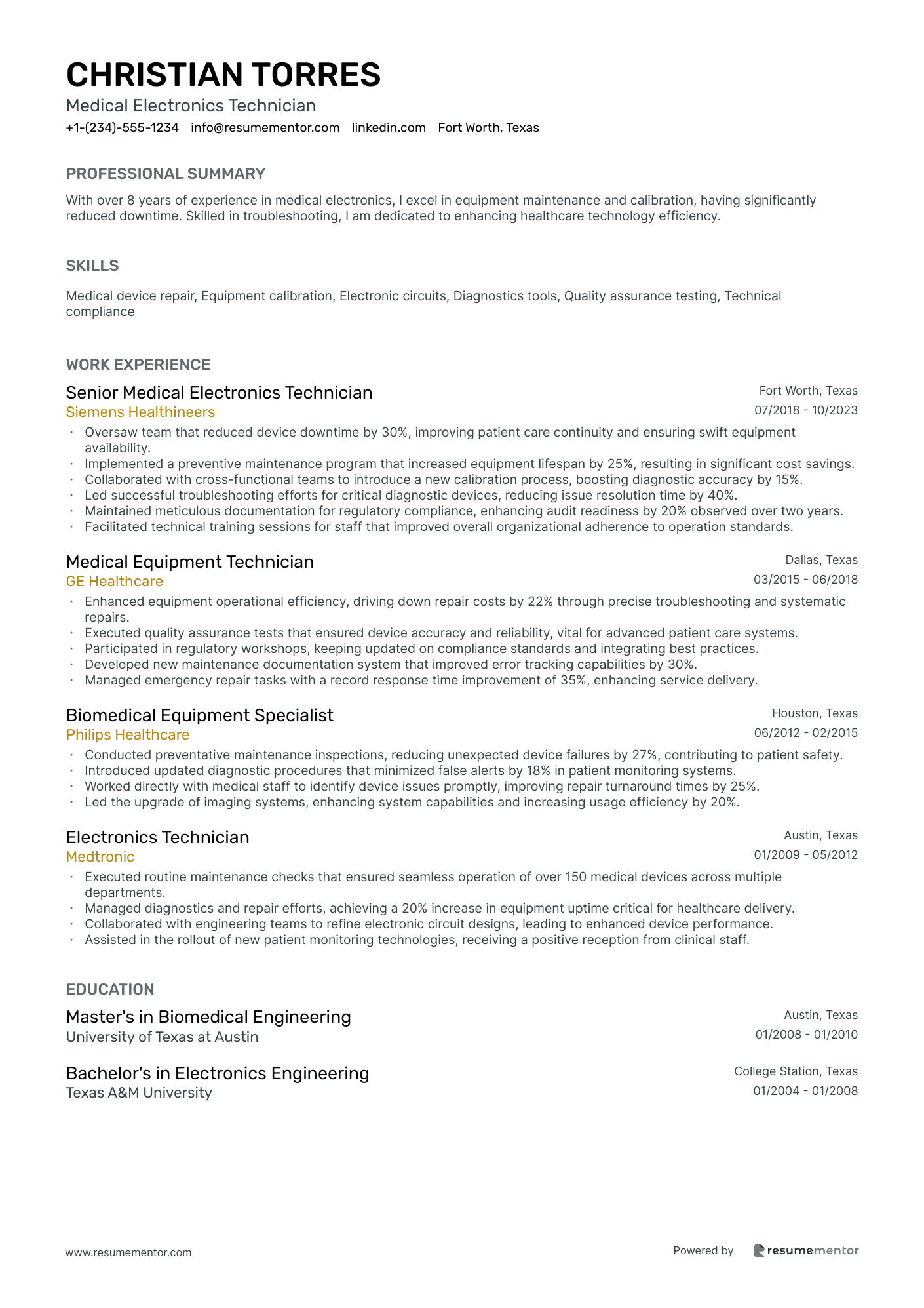 Medical Electronics Technician