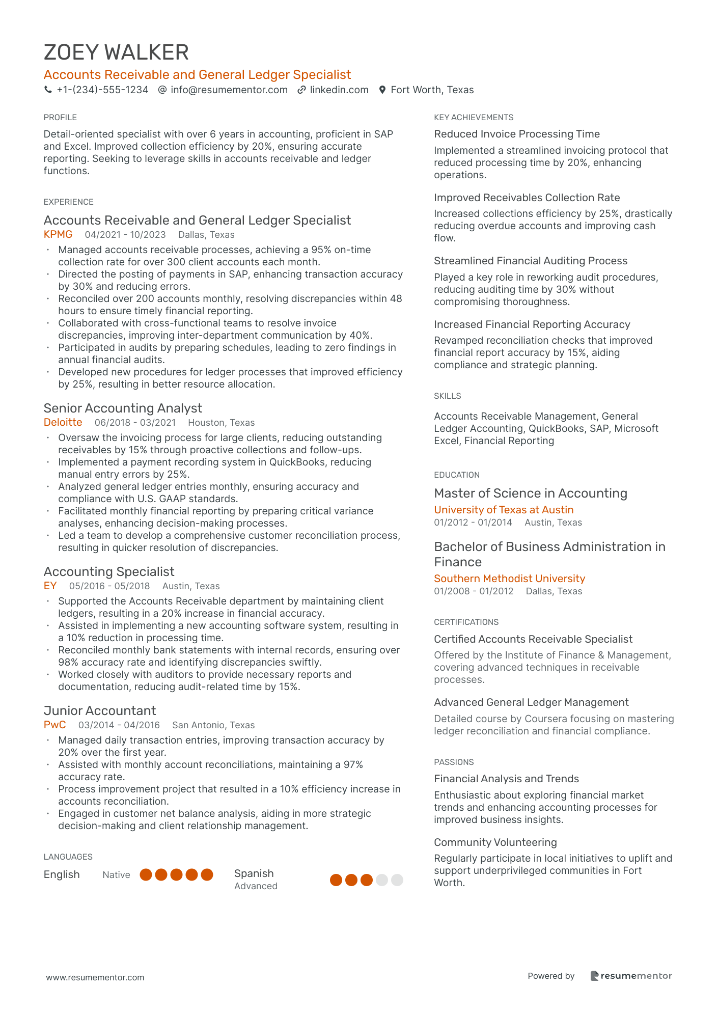 Accounts Receivable and General Ledger Specialist