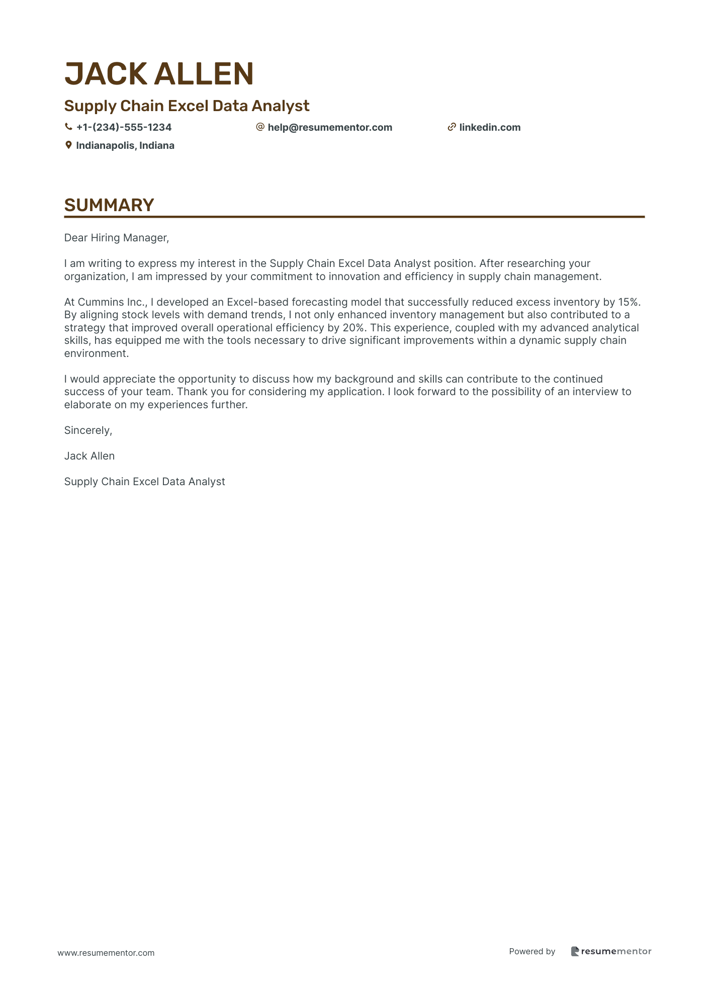 Supply Chain Excel Data Analyst