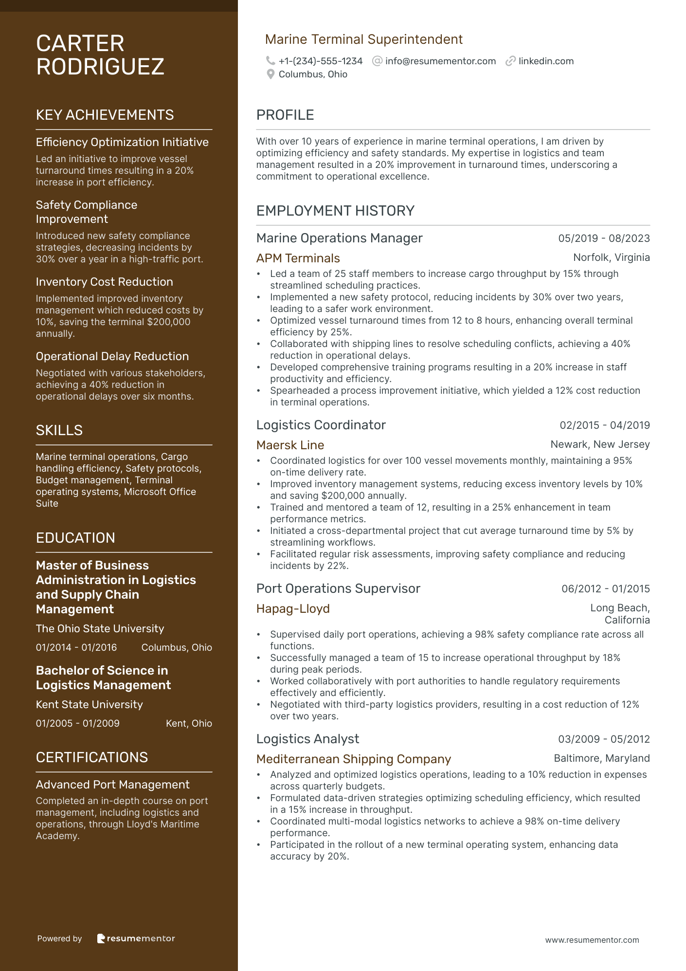 Marine Terminal Superintendent