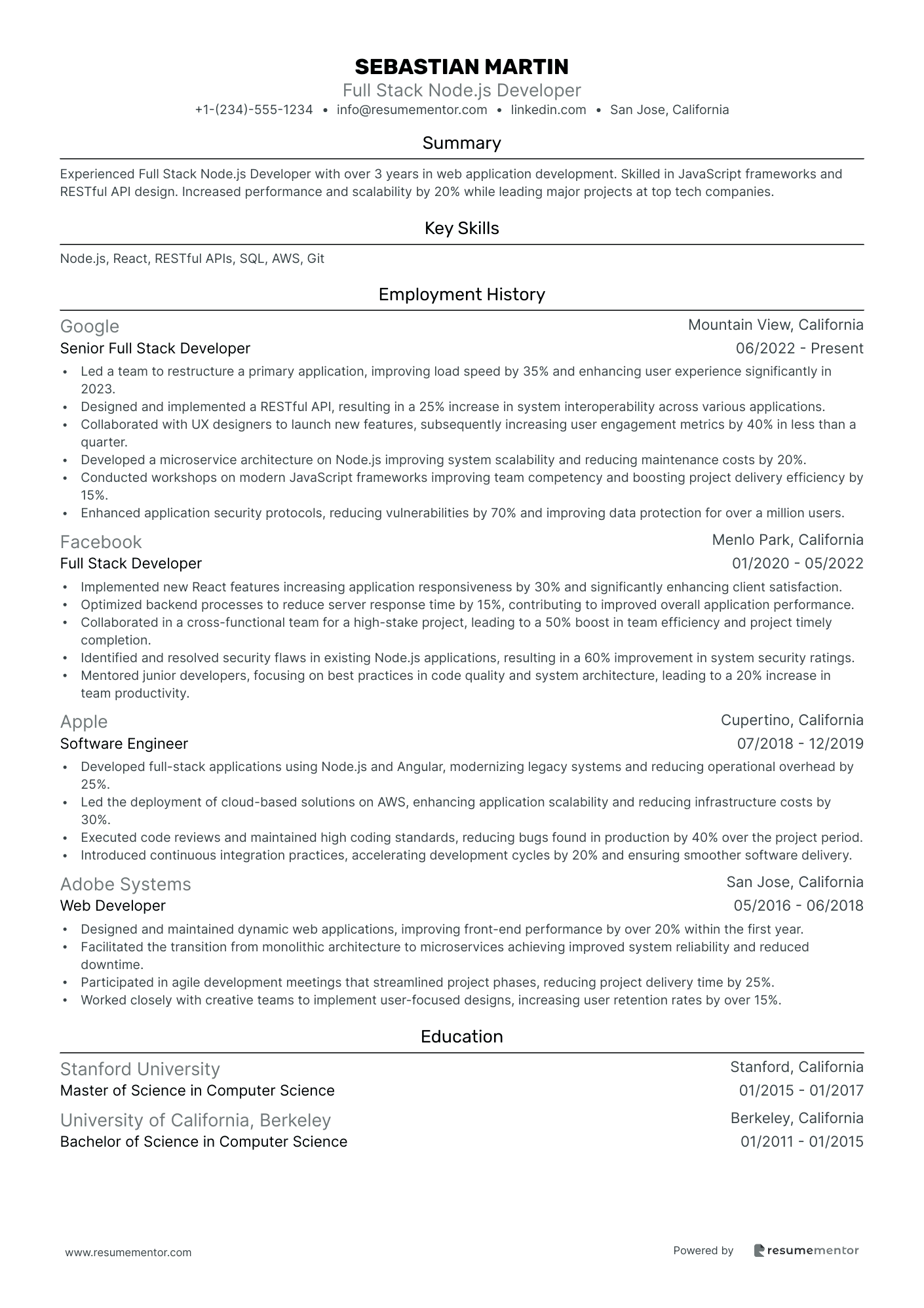 Full Stack Node.js Developer